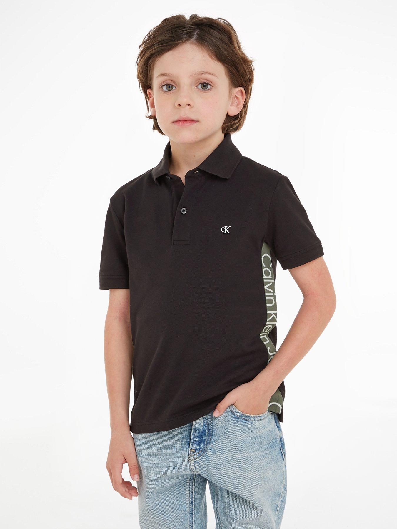 Calvin Klein Jeans Boys Tape Color Block Polo CK Black Very Ireland