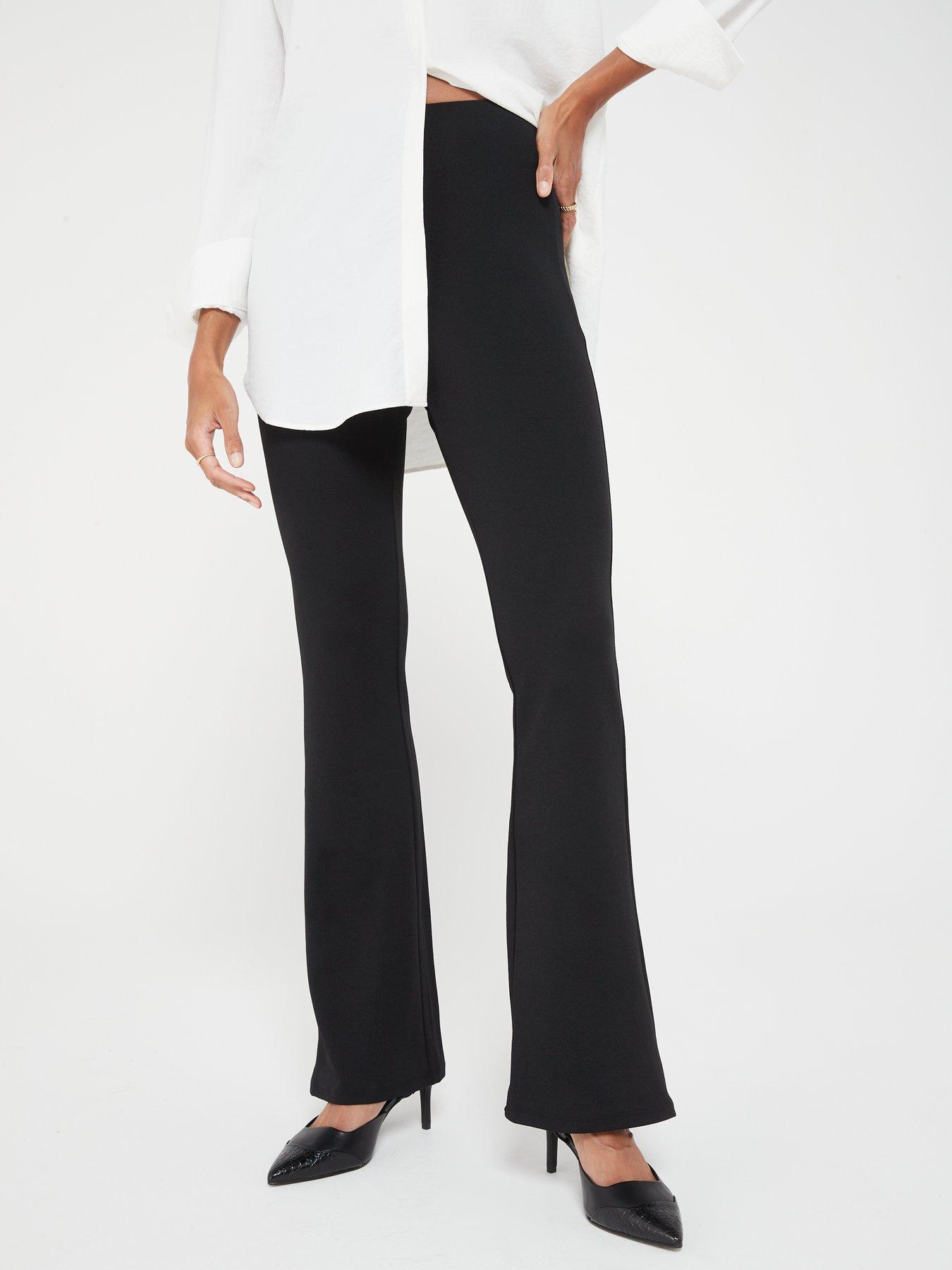 V by Very High Waisted Kick Flare Trouser - Black