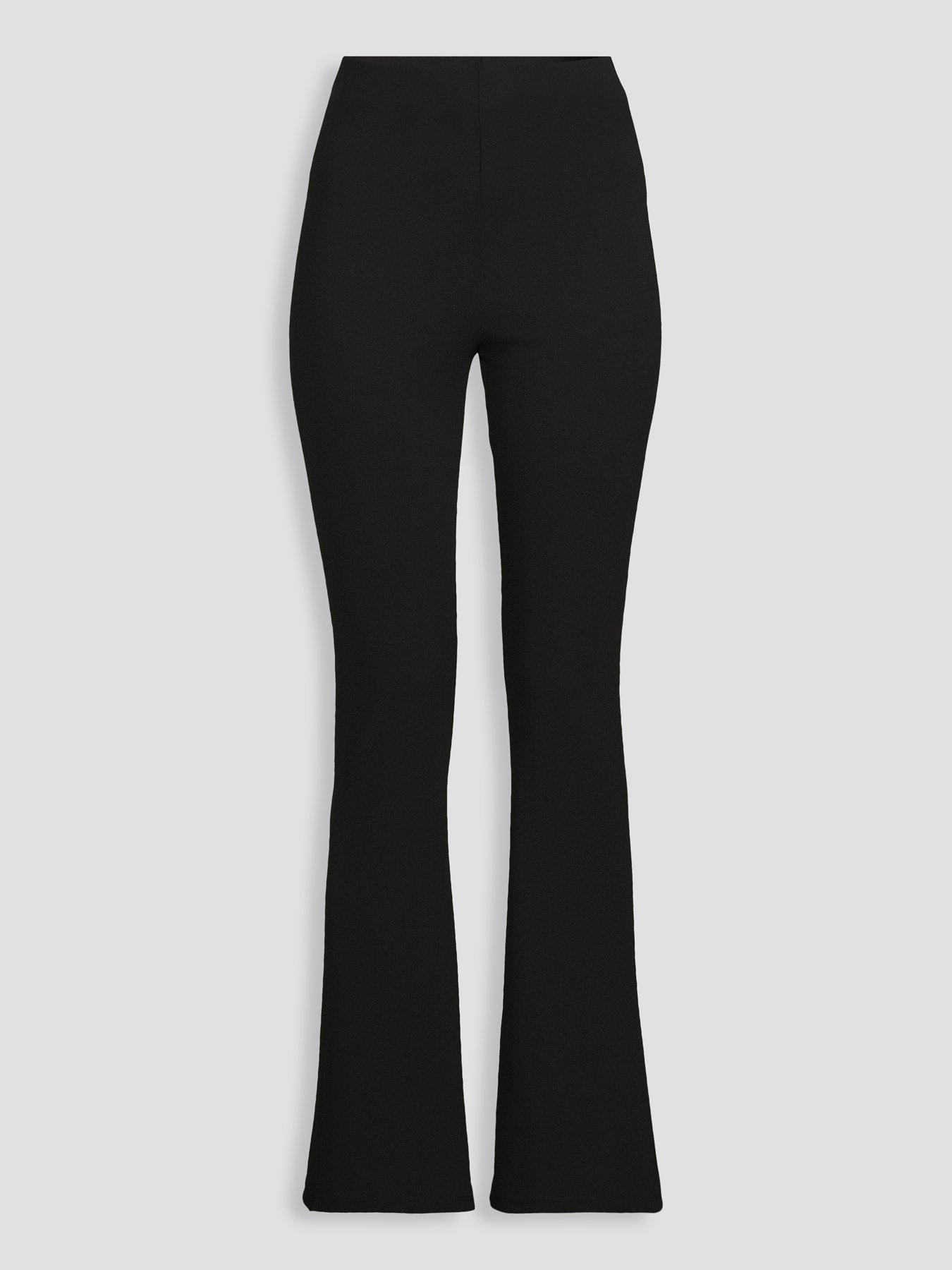 Image 7 of 7 of The Very Collection Womens High Waisted Kick Flare Jersey Trousers - Black