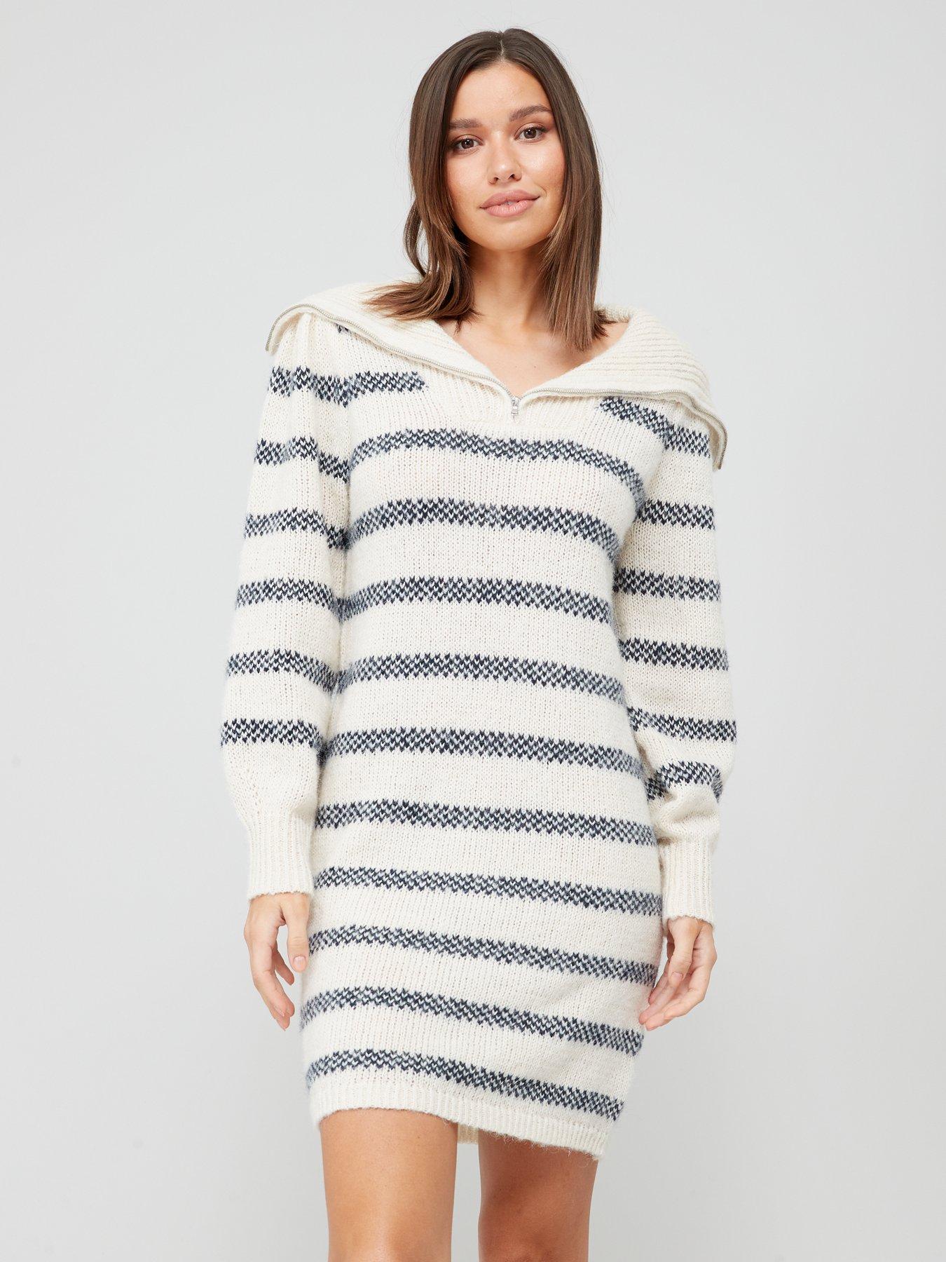 pieces-jadine-half-zip-knitted-dress-multiback