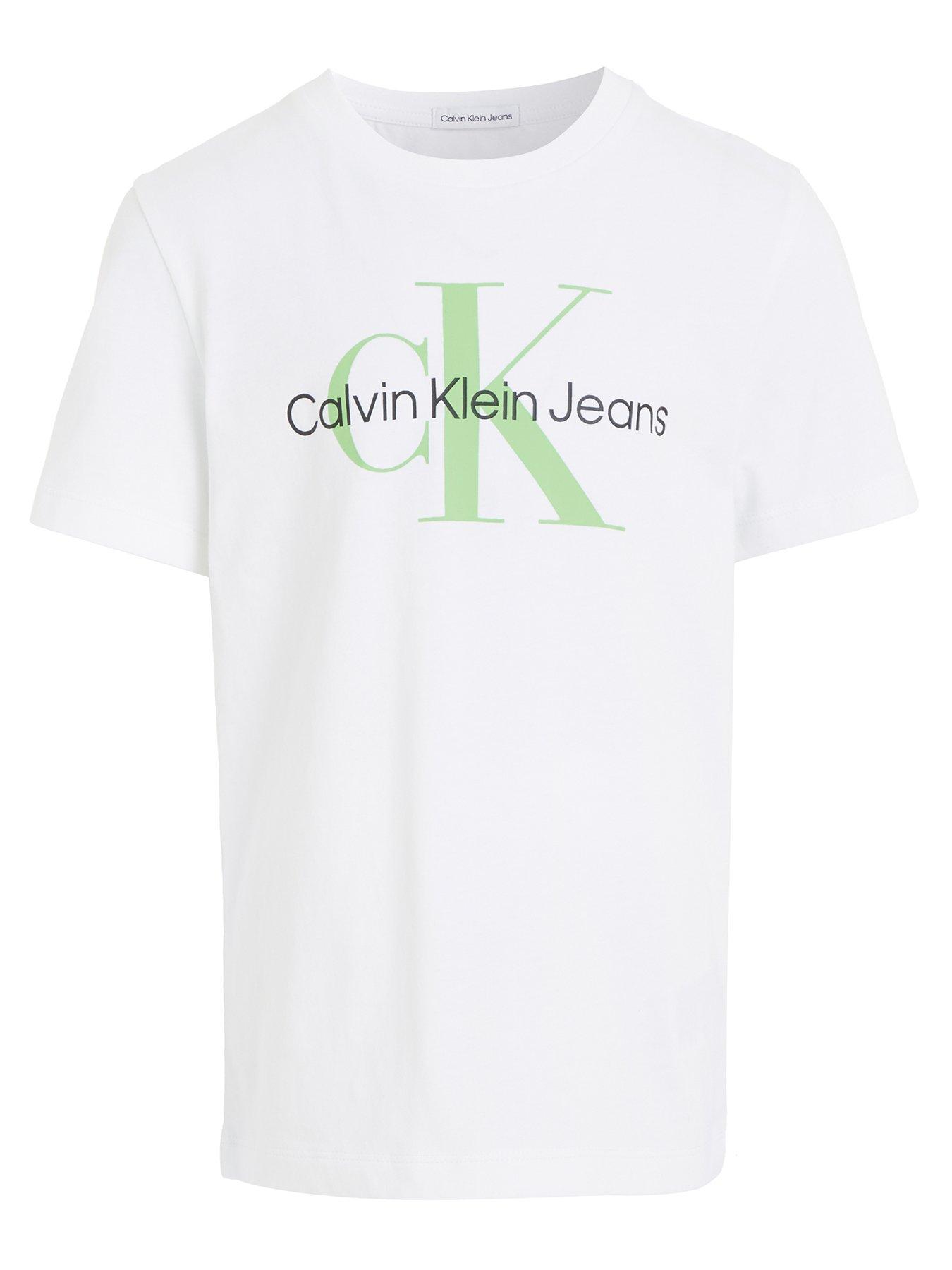 Calvin klein jeans Mixed Monogram Short Sleeve T-Shirt White