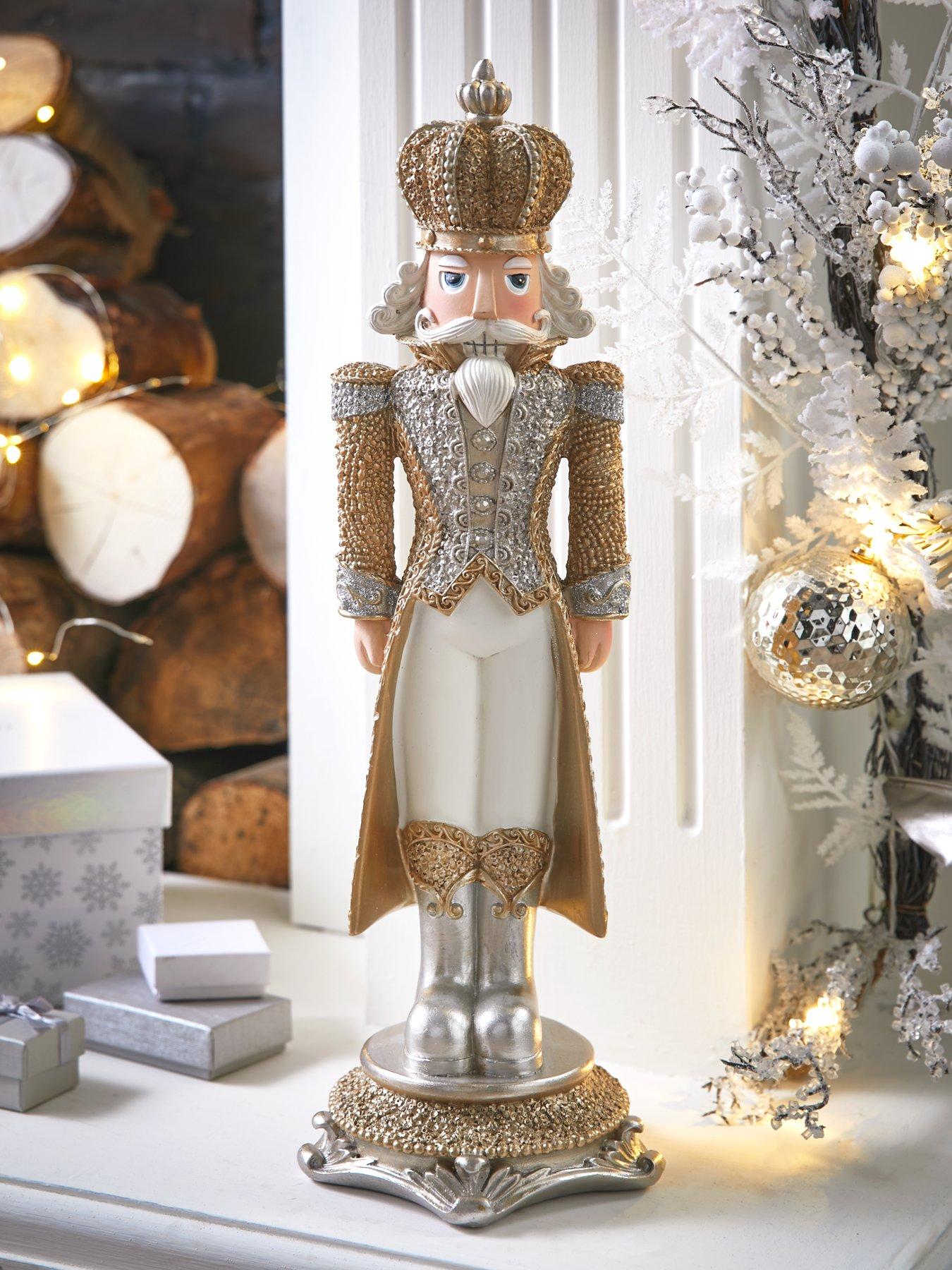 festive-beaded-effect-christmas-nutcracker-decorationnbsp--goldsilver