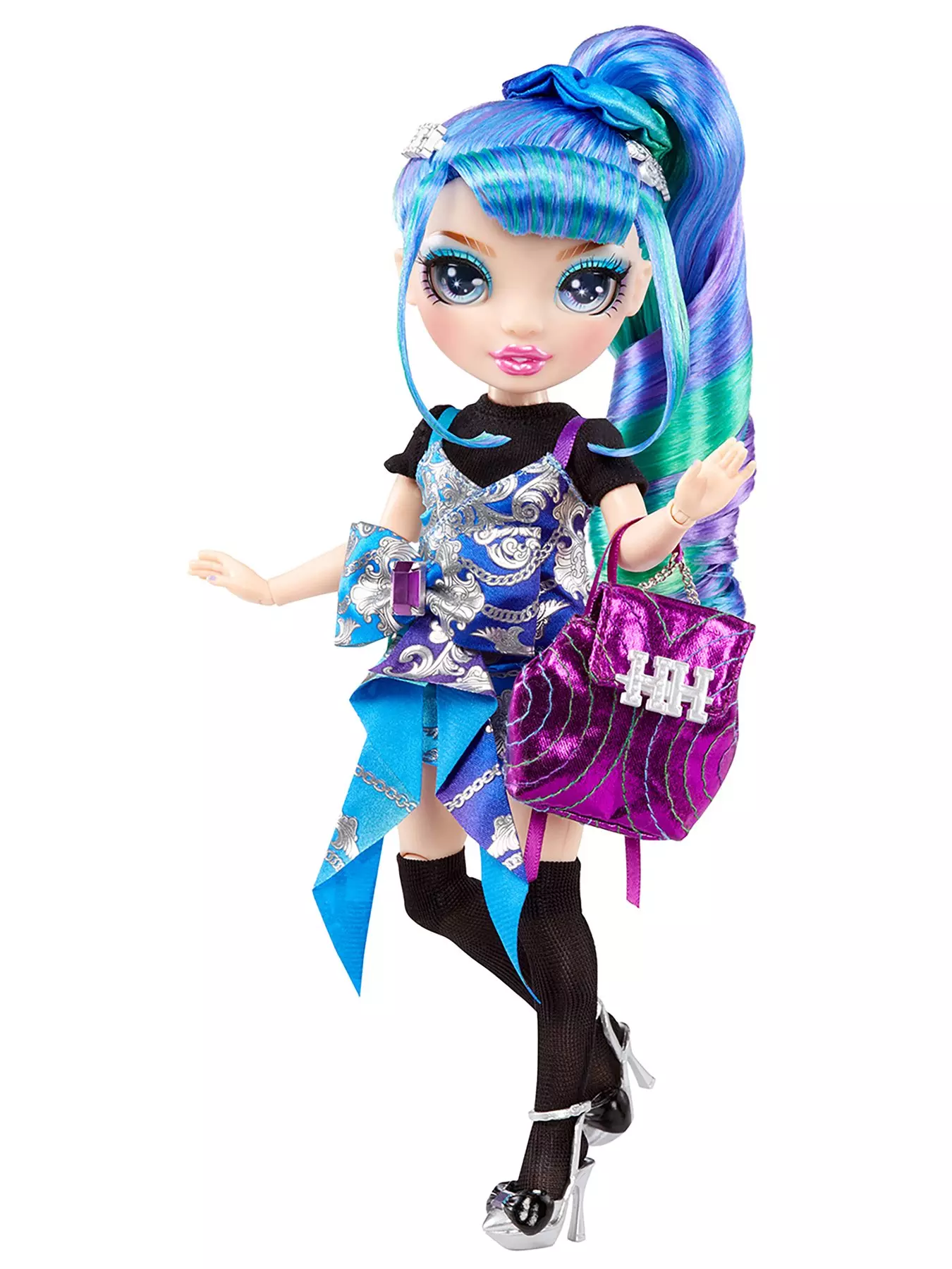Rainbow High Skyler (Blue) with Slime Kit & Pet - Blue 11” Shimmer Doll  with DIY Sparkle Slime, Magical Yeti Pet and Fashion Accessories