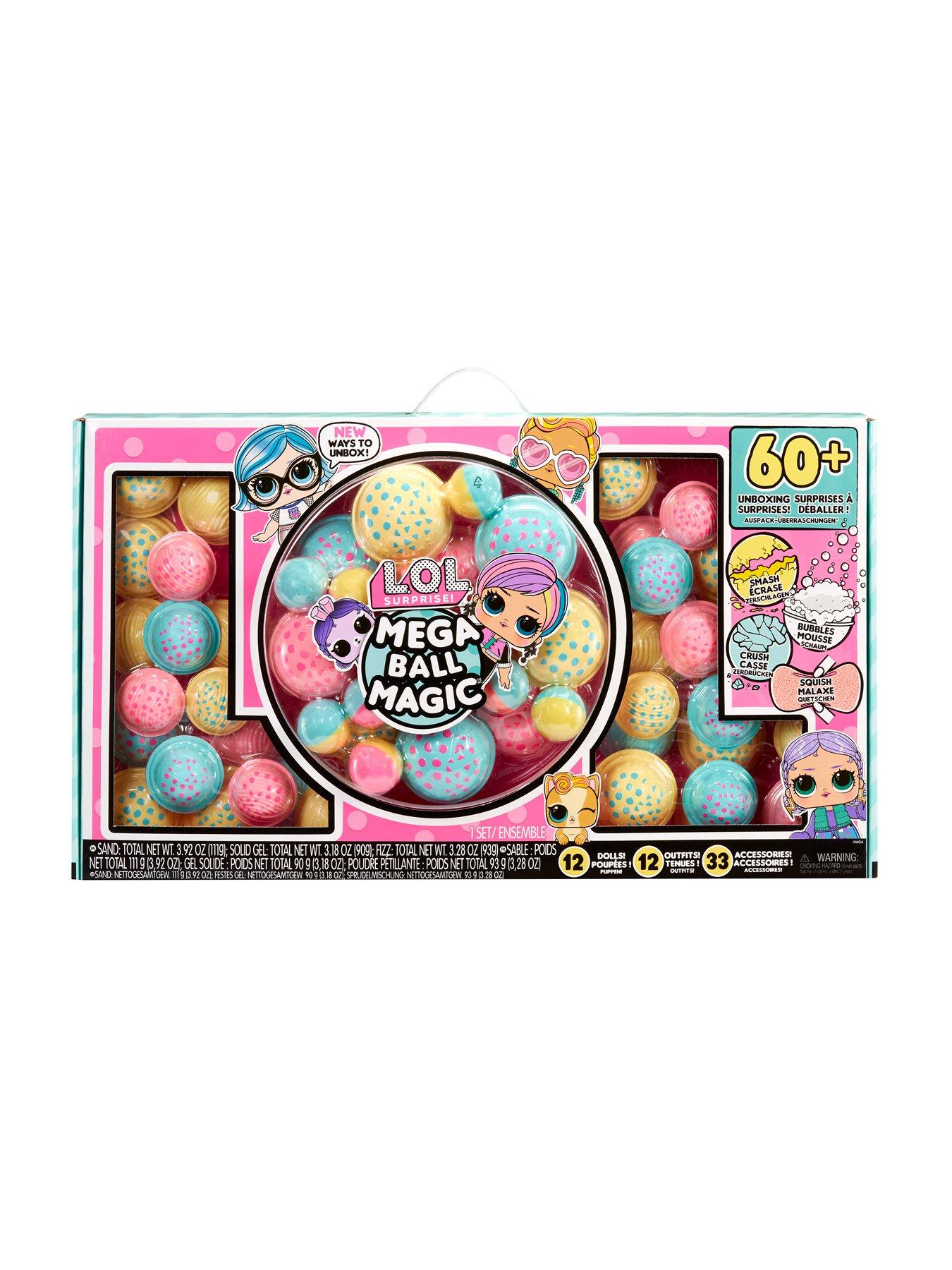 LOL Surprise Mega Ball Magic w/ 12 Collectible Dolls, 60+ Surprises, 4  Unboxing Experiences, Squish Sand, Bubbles, Gel Crush, Shell Smash, Limited  Edition Doll 