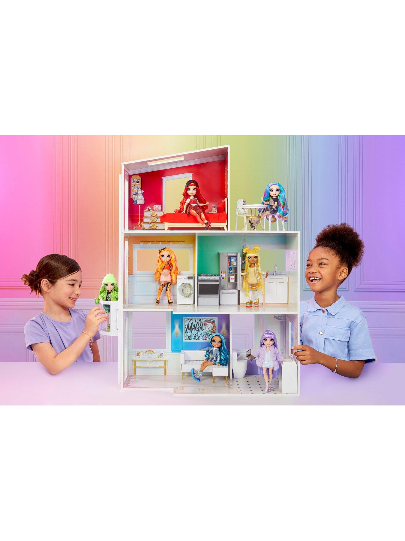Image 1 of 8 of Rainbow High Rainbow High 3-Story Wooden Townhouse Doll House Set