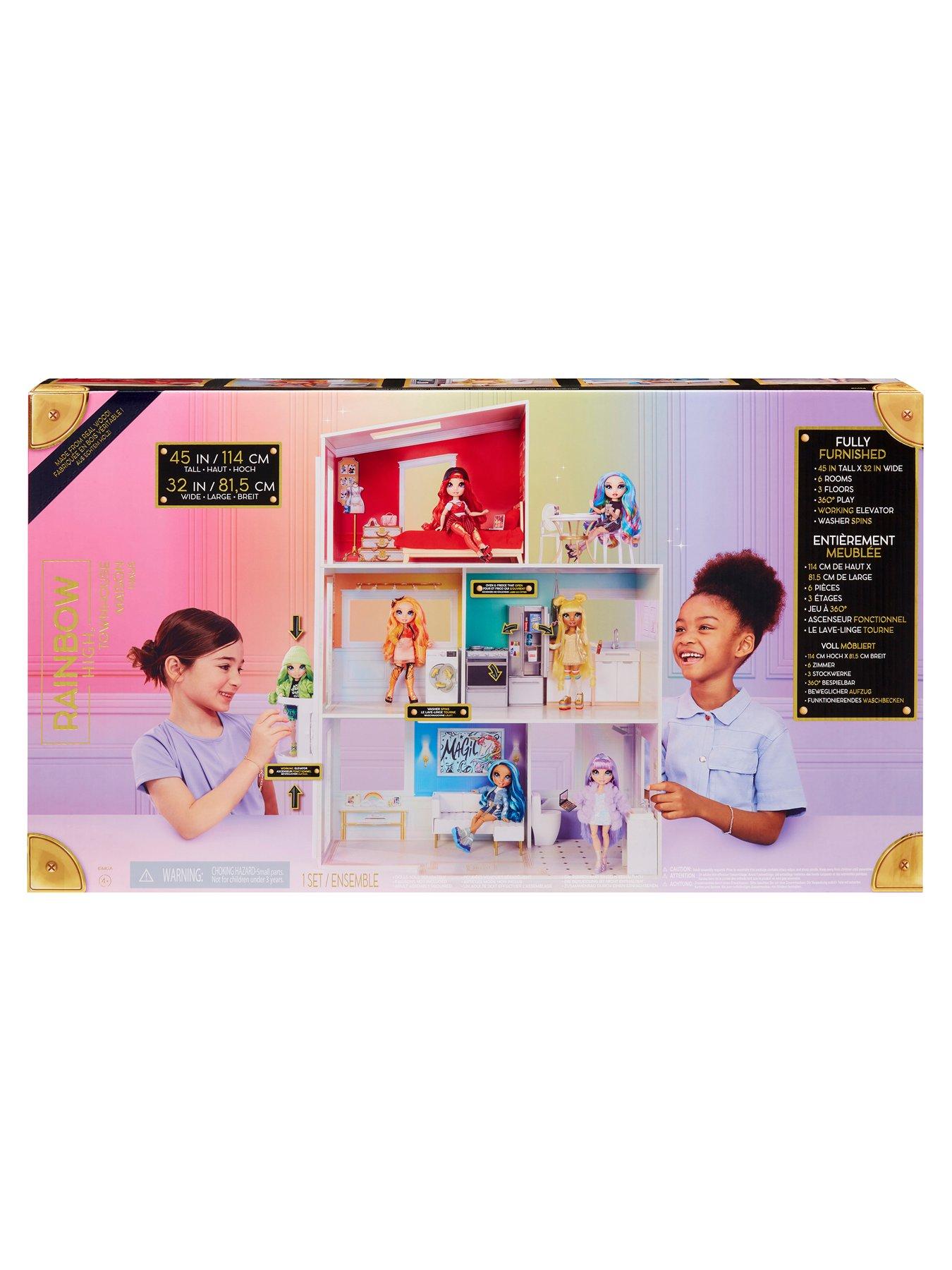 Image 7 of 8 of Rainbow High Rainbow High 3-Story Wooden Townhouse Doll House Set