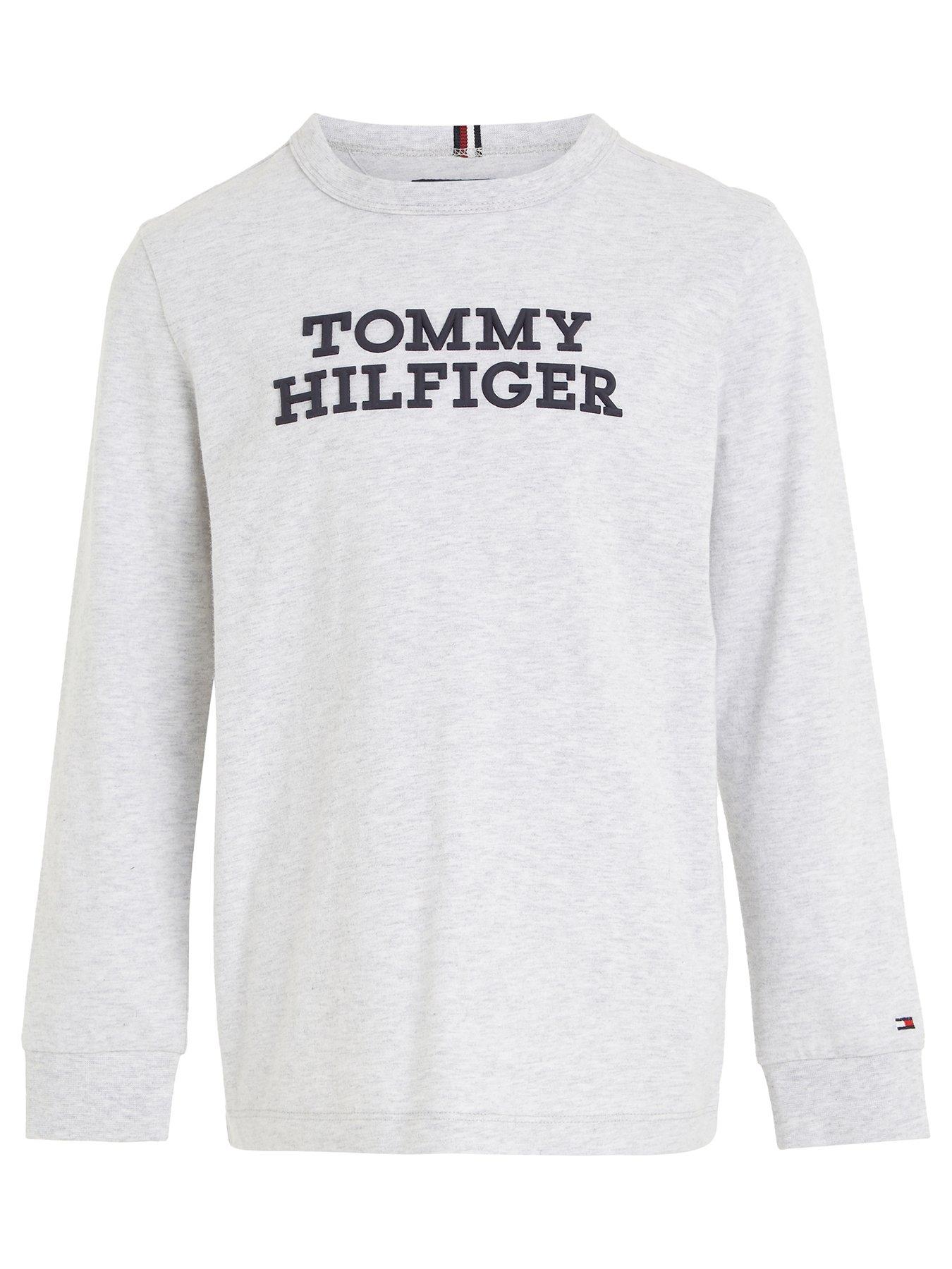 Tommy Hilfiger - TH Monogram Long Sleeve T-Shirt - Boys - Grey - 14yrs