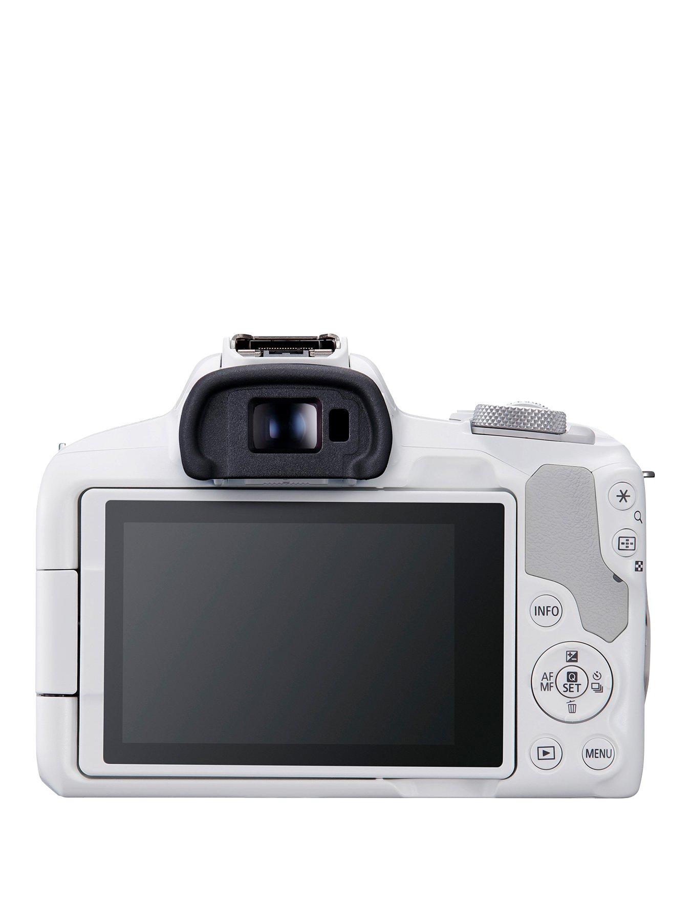 canon-eos-r50-aps-c-mirrorless-camera-inc-rf-s-18-45mm-lens-whitestillFront