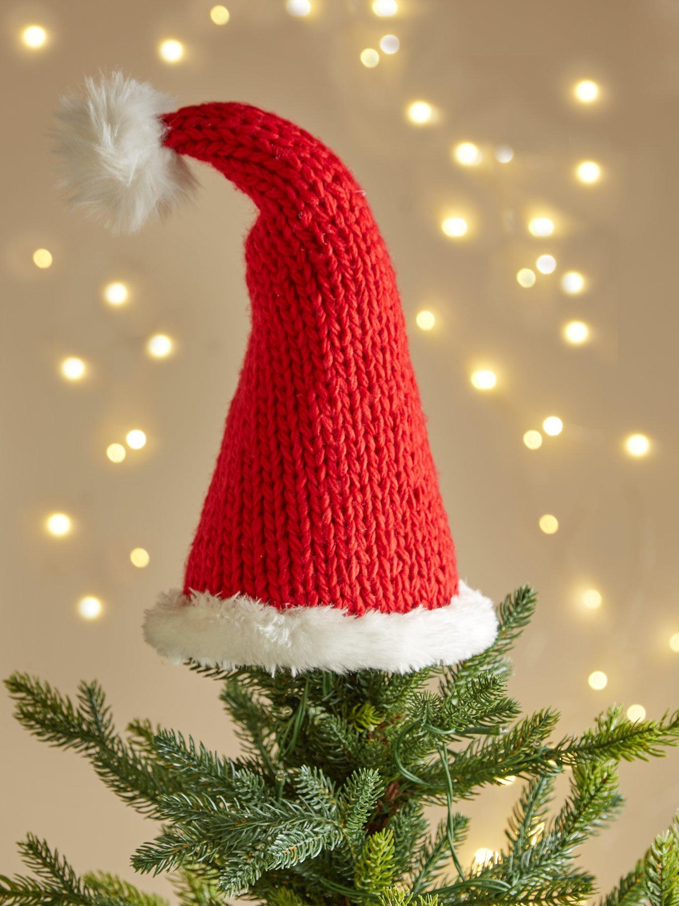 Very Home Santa Hat Christmas Tree Topper