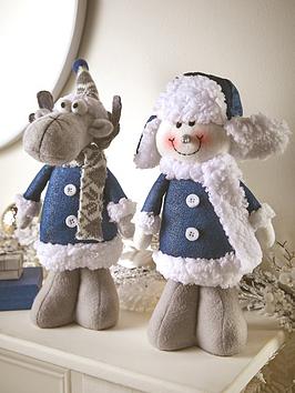 very-home-plush-reindeer-and-snowman-christmas-decorations-navygrey