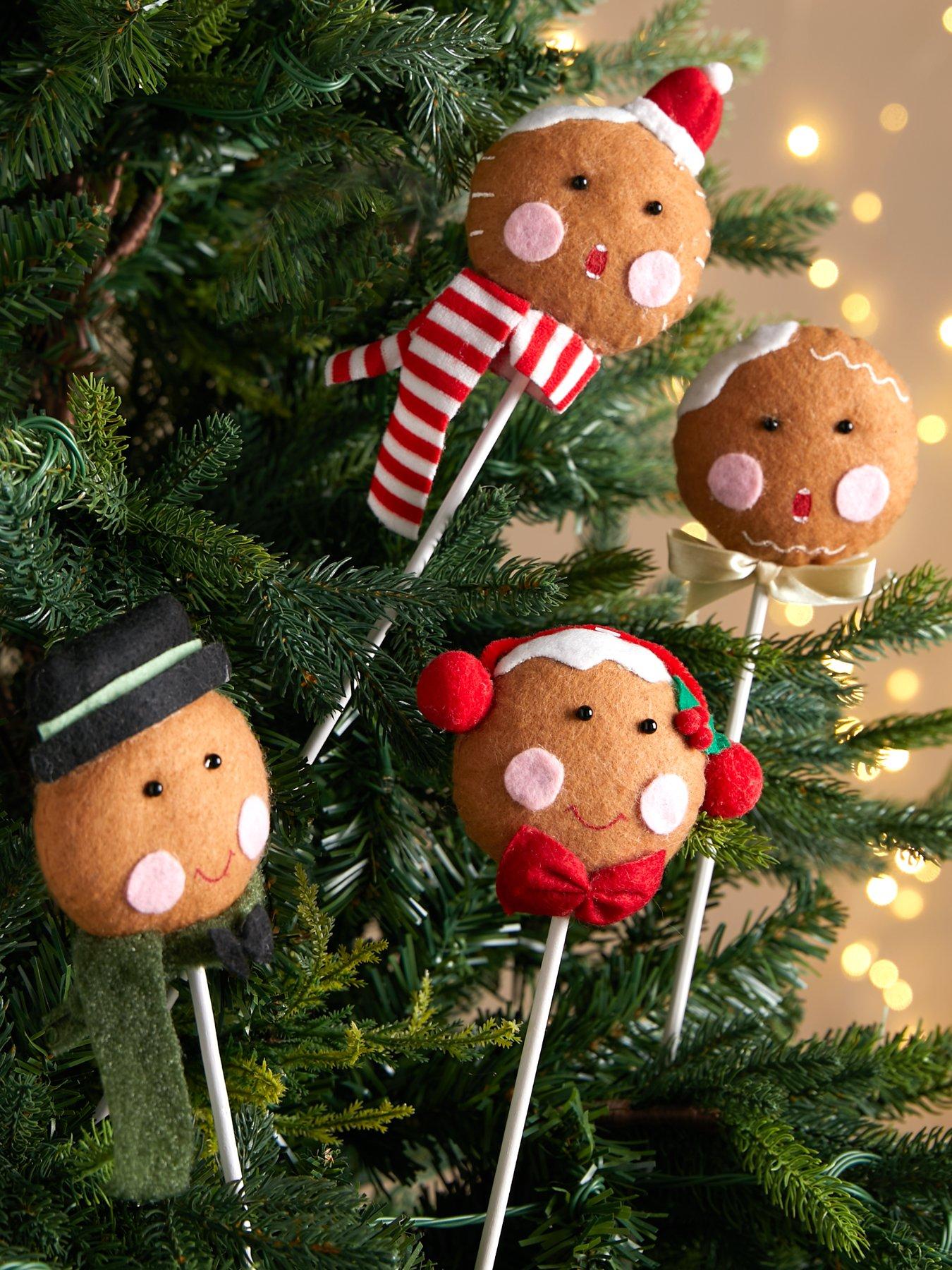 undefined Set of 4 Gingerbread Christmas Tree Picks