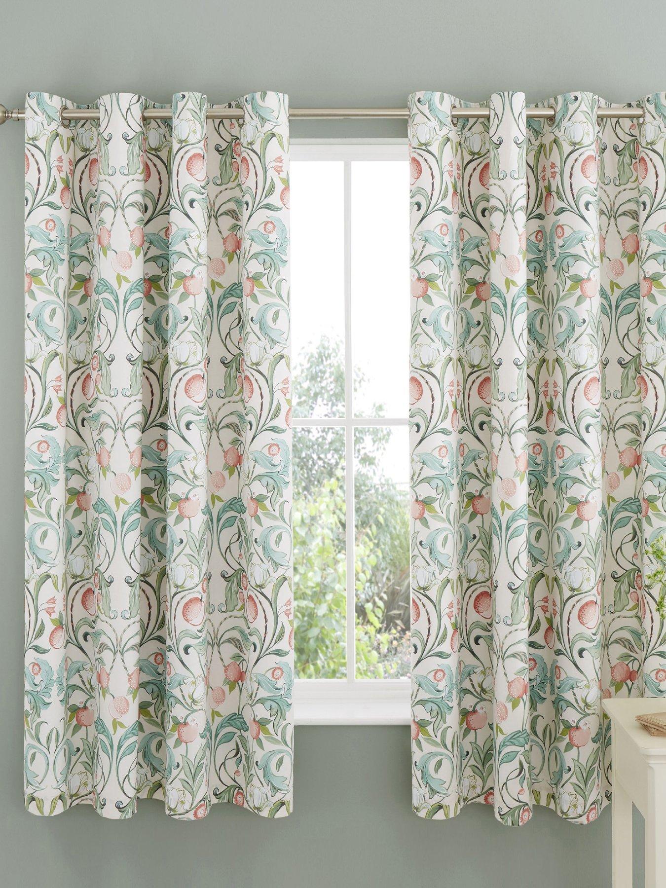 undefined Clarence Floral Eyelet Curtains – 167 x 183 cm