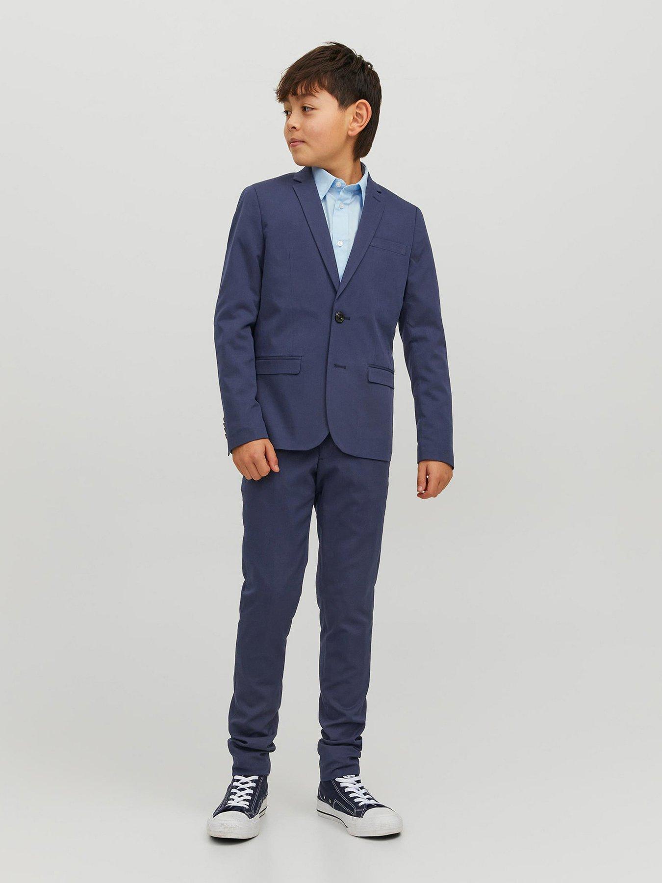 Image 1 of 5 of Jack & Jones Junior Boys Solar Suit Blazer - Medieval Blue