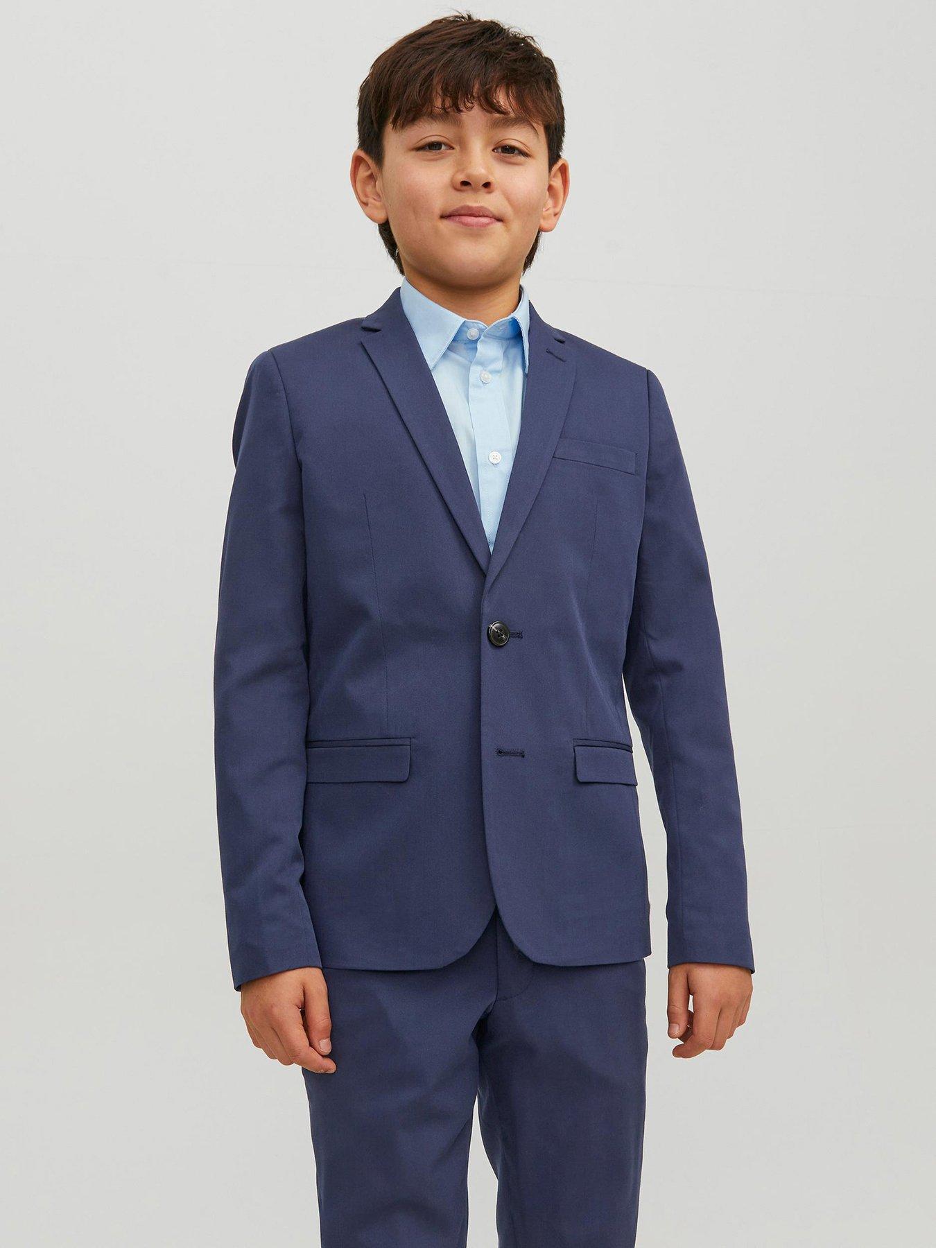 Image 4 of 5 of Jack & Jones Junior Boys Solar Suit Blazer - Medieval Blue
