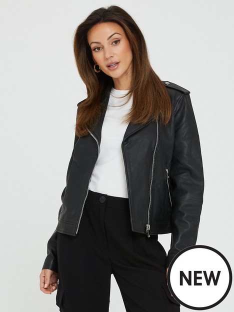 michelle-keegan-real-leather-jacket-black