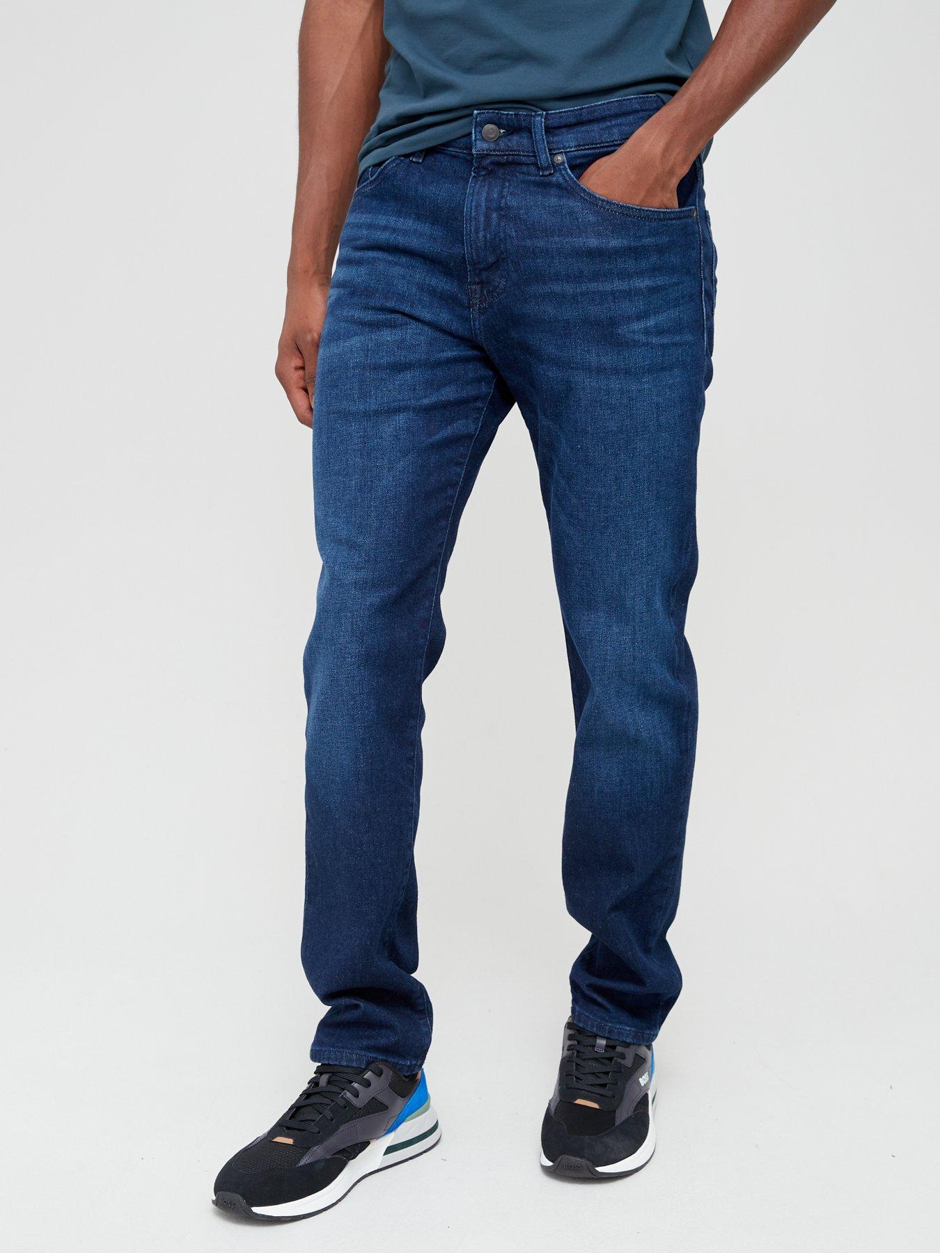 Image 1 of 5 of BOSS Mens Maine Regular Fit Stretch Jeans - Dark Blue