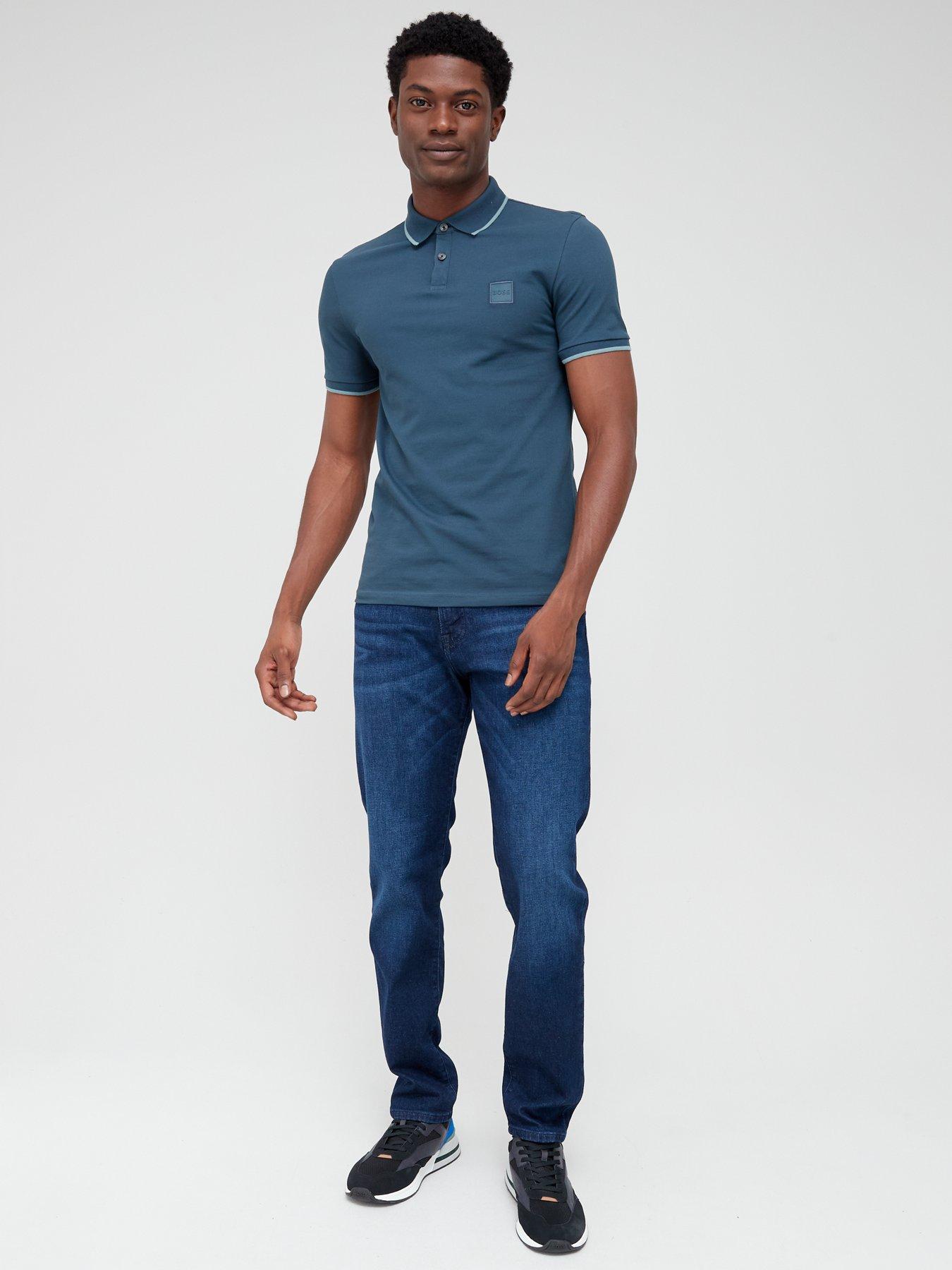 Image 3 of 5 of BOSS Mens Maine Regular Fit Stretch Jeans - Dark Blue