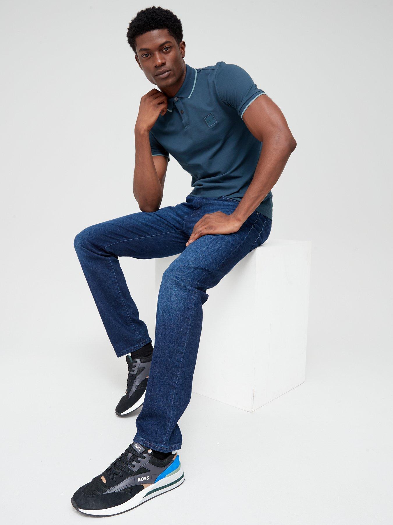 Image 5 of 5 of BOSS Mens Maine Regular Fit Stretch Jeans - Dark Blue