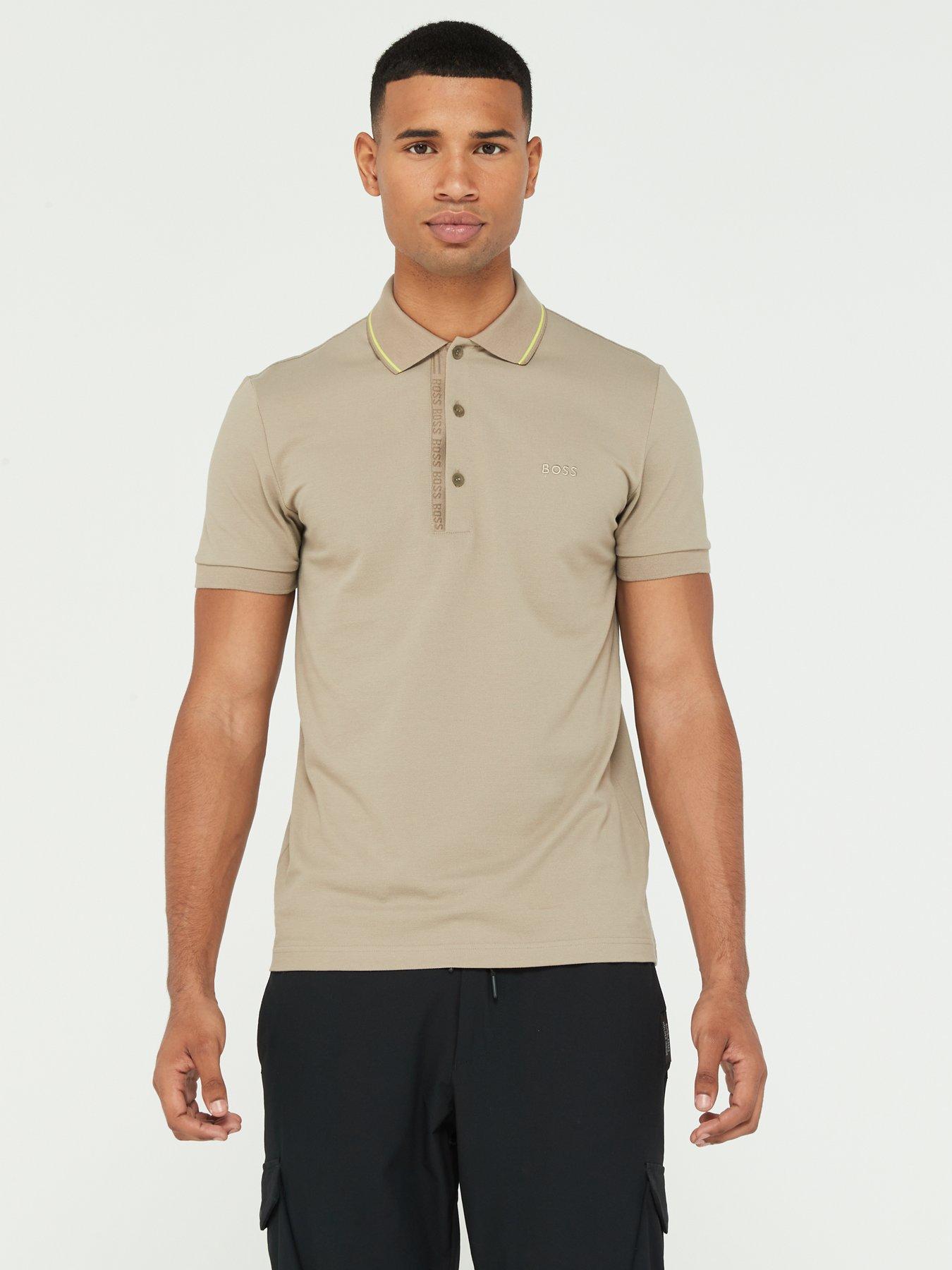 BOSS Paule 4 Slim Fit Polo Shirt Light Khaki Very Ireland