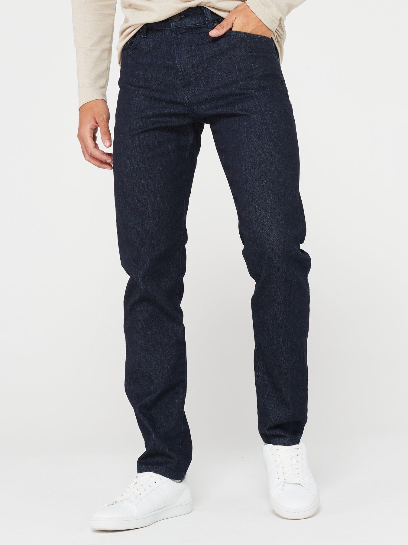 Image 1 of 4 of BOSS Mens Regular Fit Stretch Straight Jeans - Dark Blue