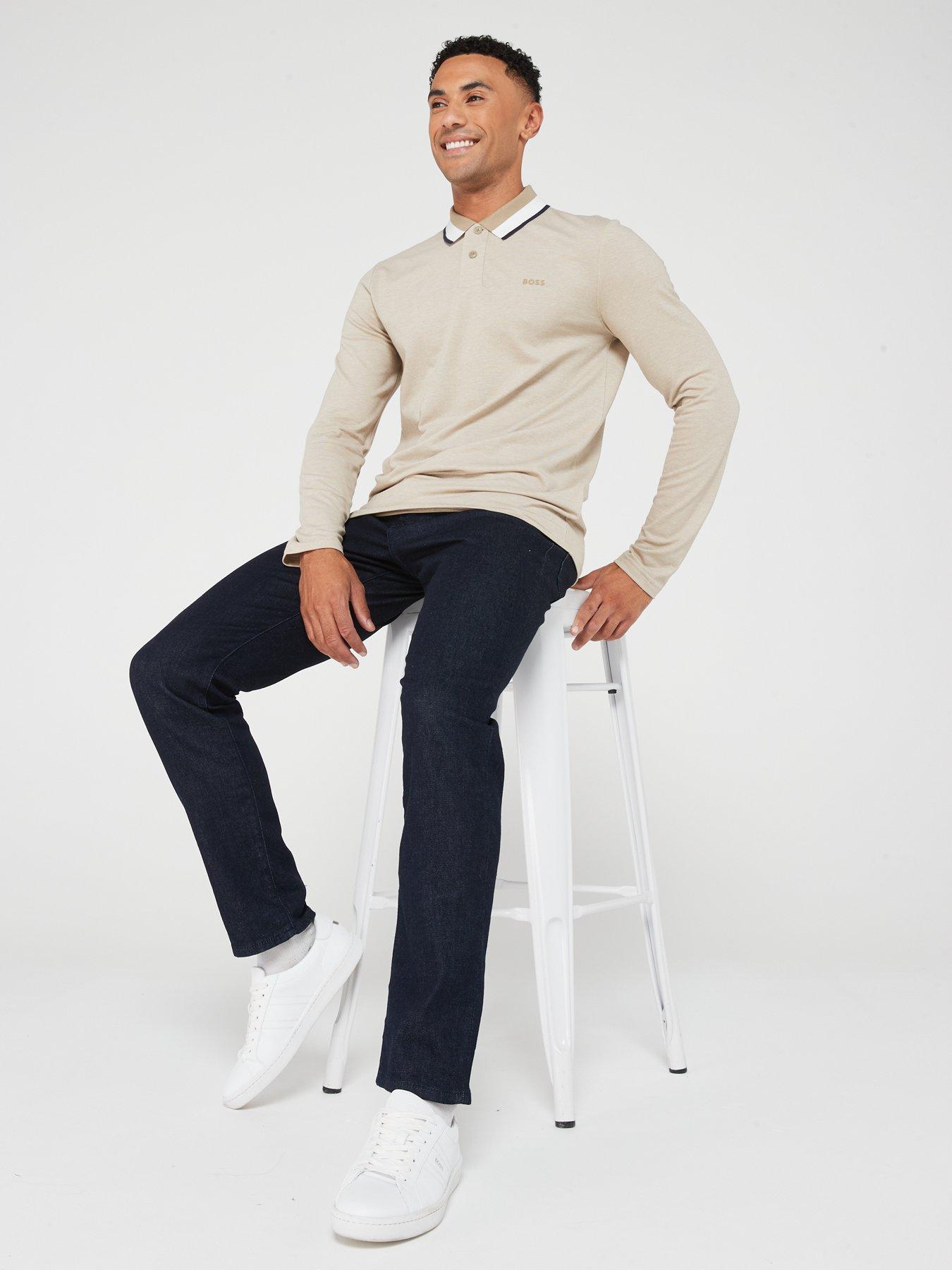 Image 4 of 4 of BOSS Mens Regular Fit Stretch Straight Jeans - Dark Blue