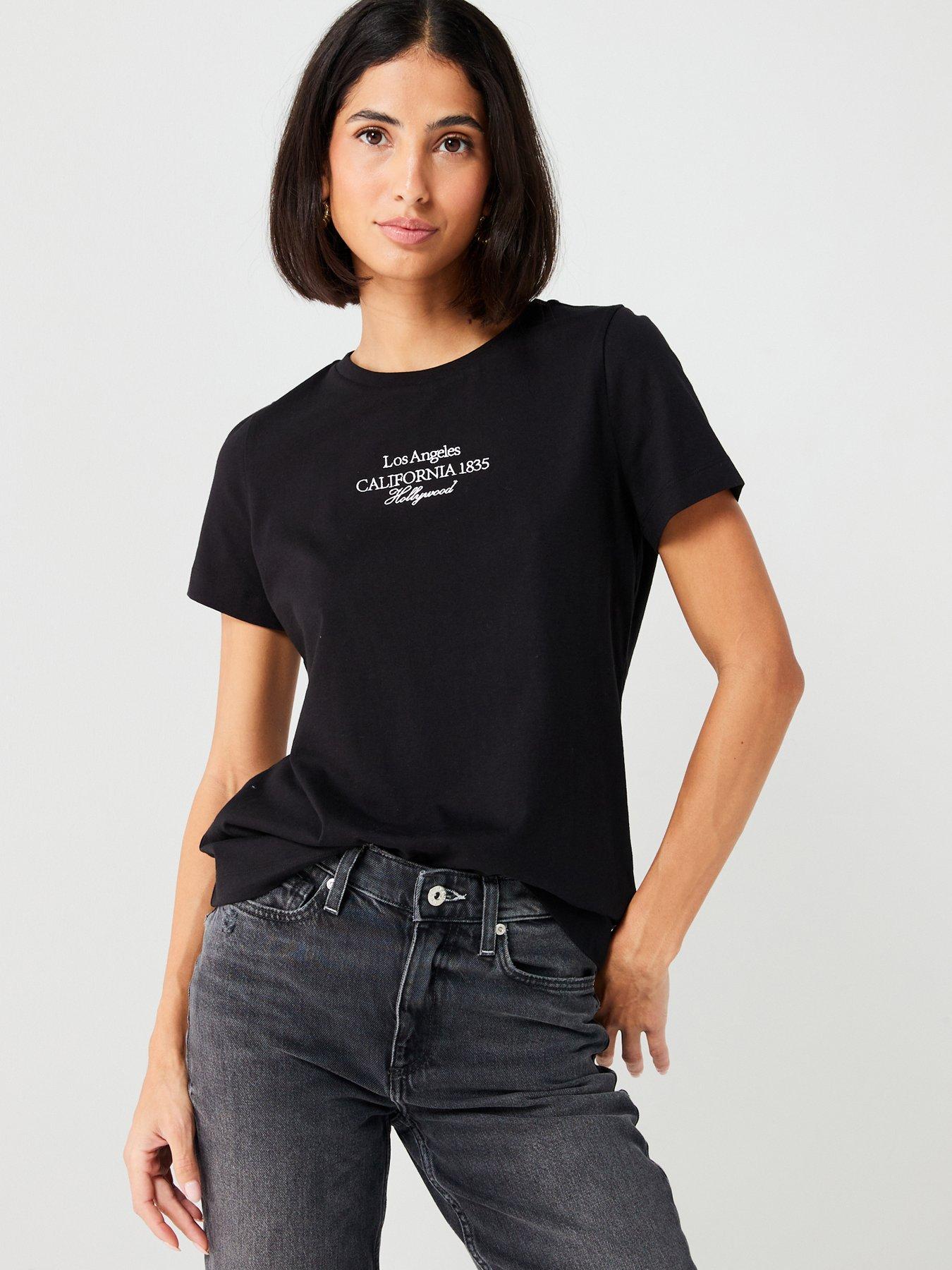 White Los Angeles Slogan Oversized T-Shirt – AX Paris