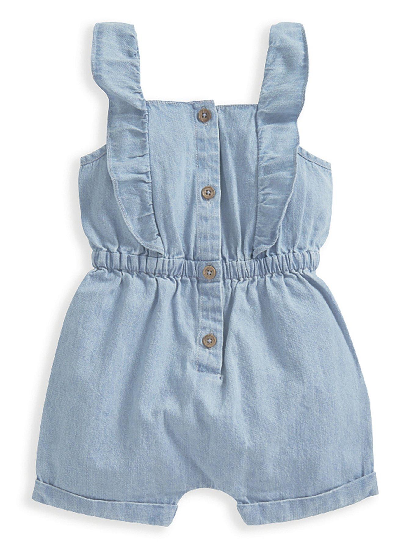 undefined Baby Girls Chambray Playsuit - Blue