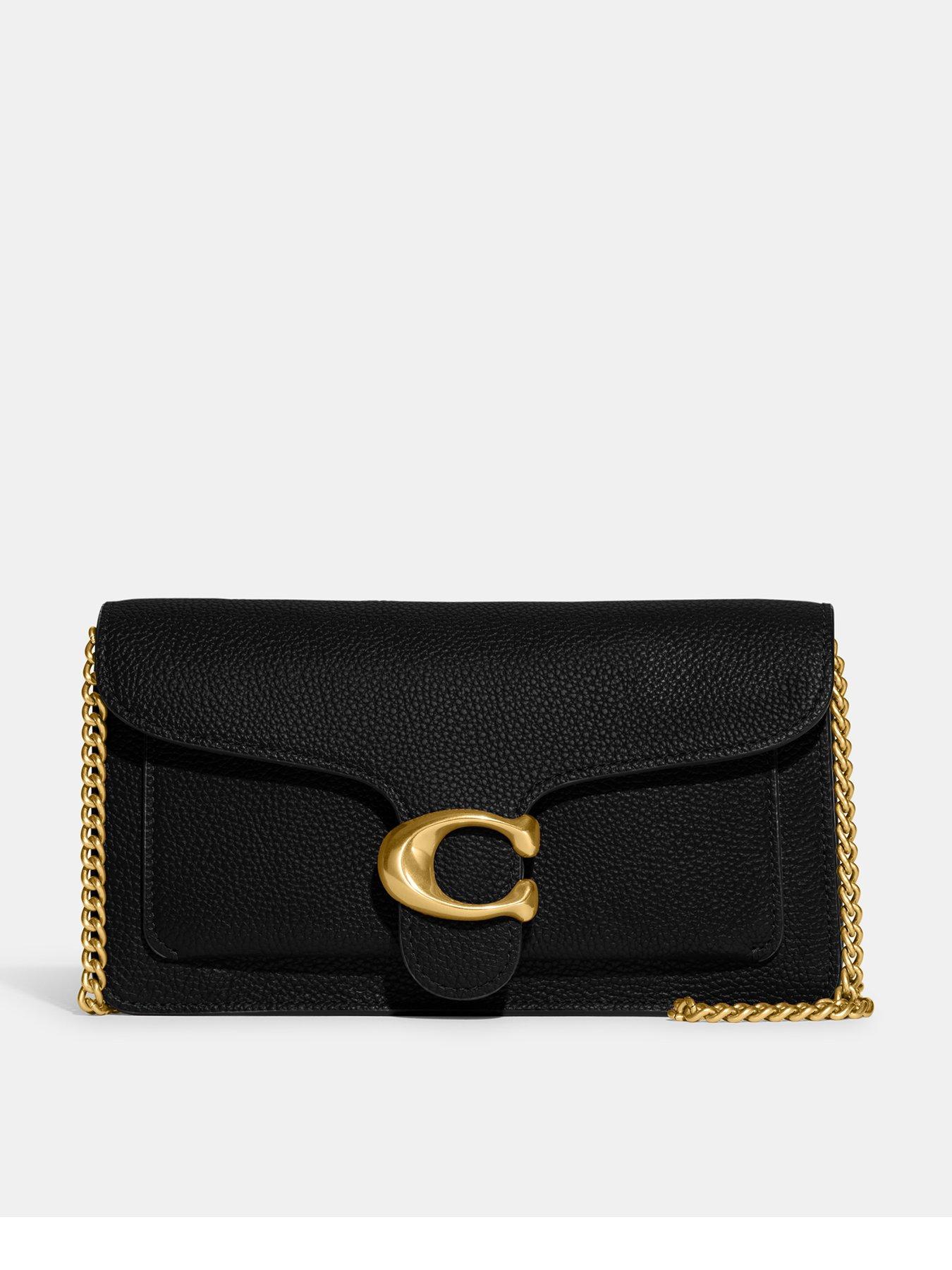 Image 1 of 5 of COACH Tabby Polished Pebble Chain Clutch Bag&nbsp;- Black
