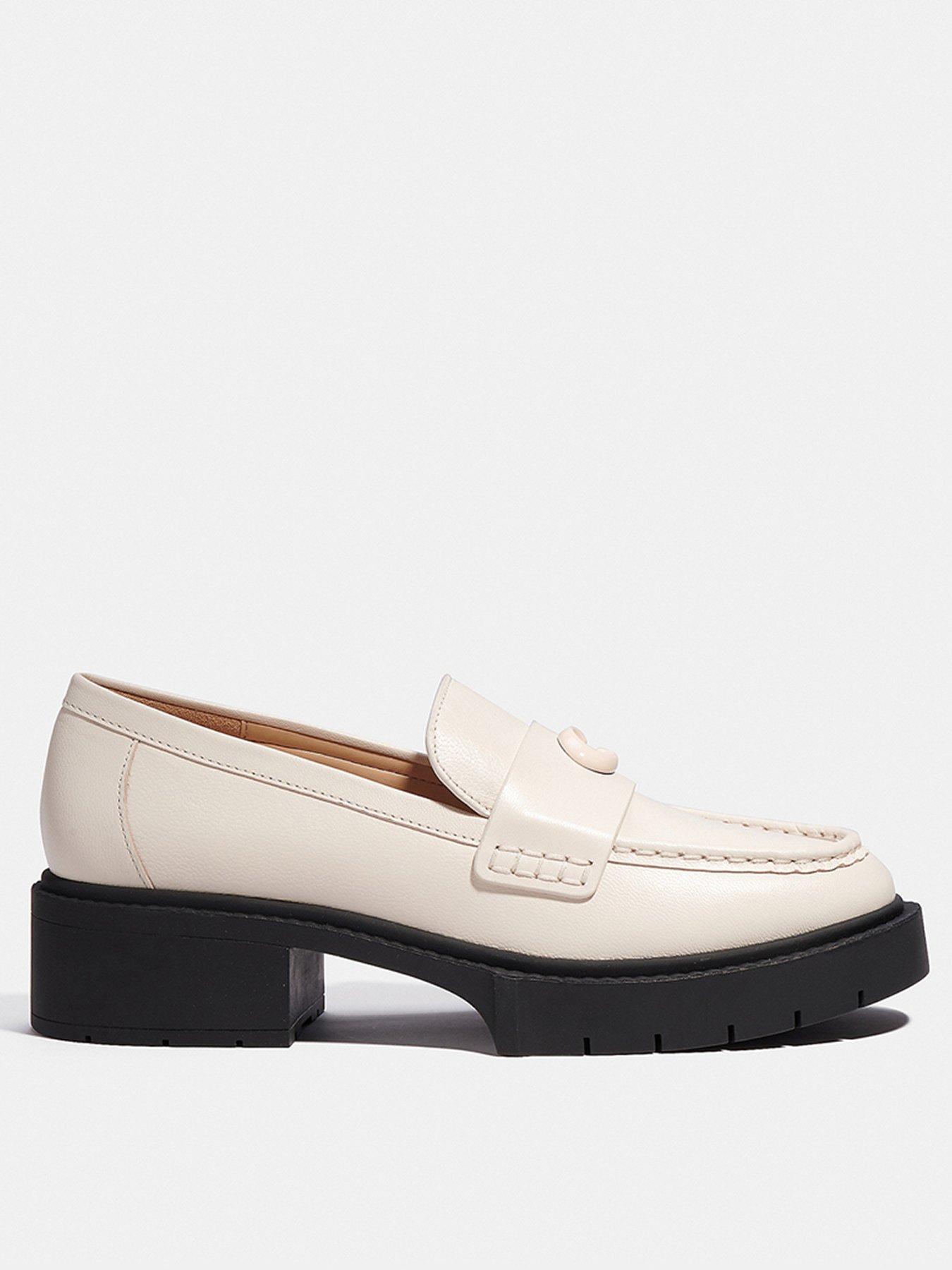 COACH Leah Leather Loafers - Chalk