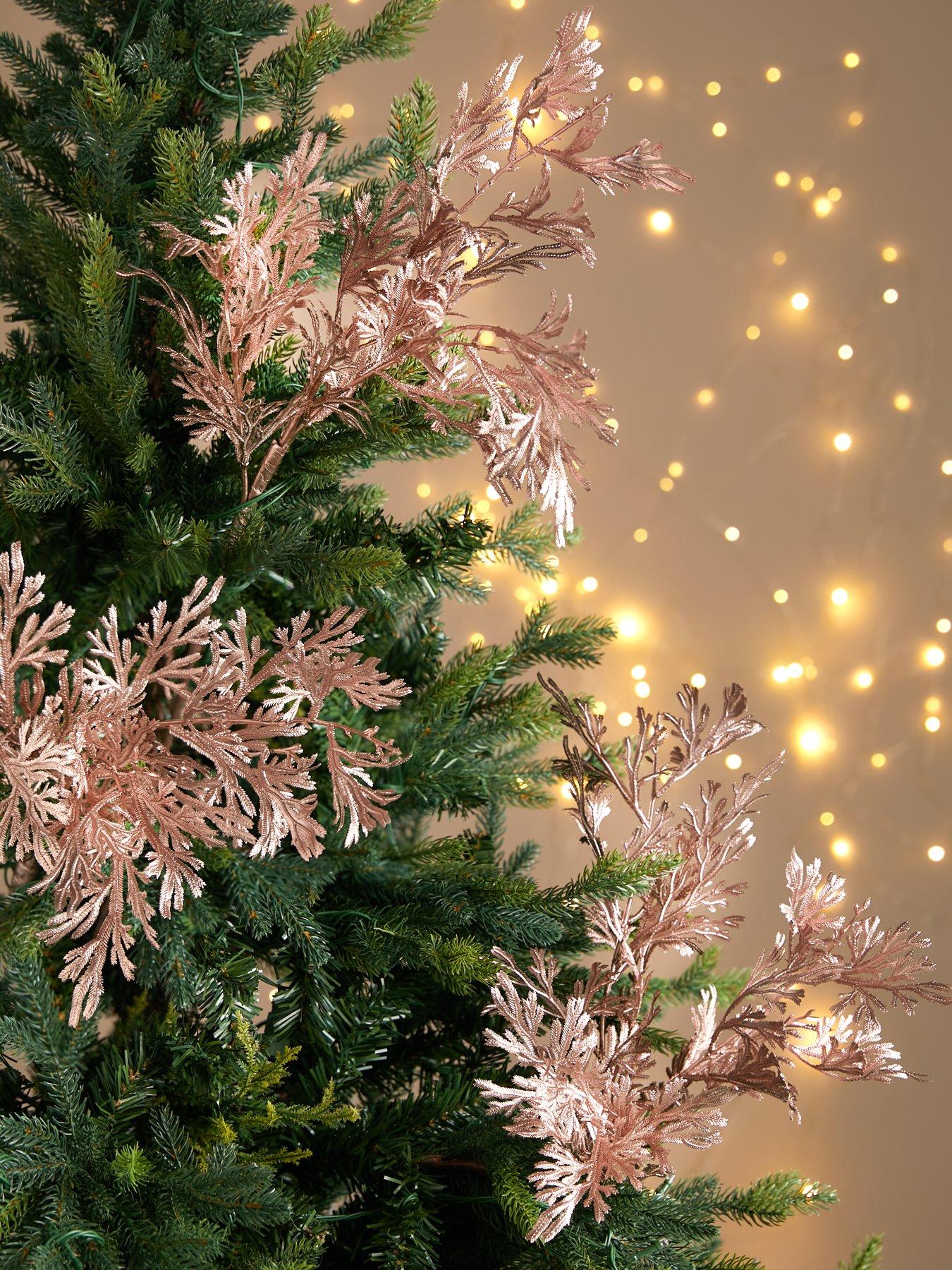 very-home-rose-gold-fern-set-of-3nbspchristmasnbsptree-picks