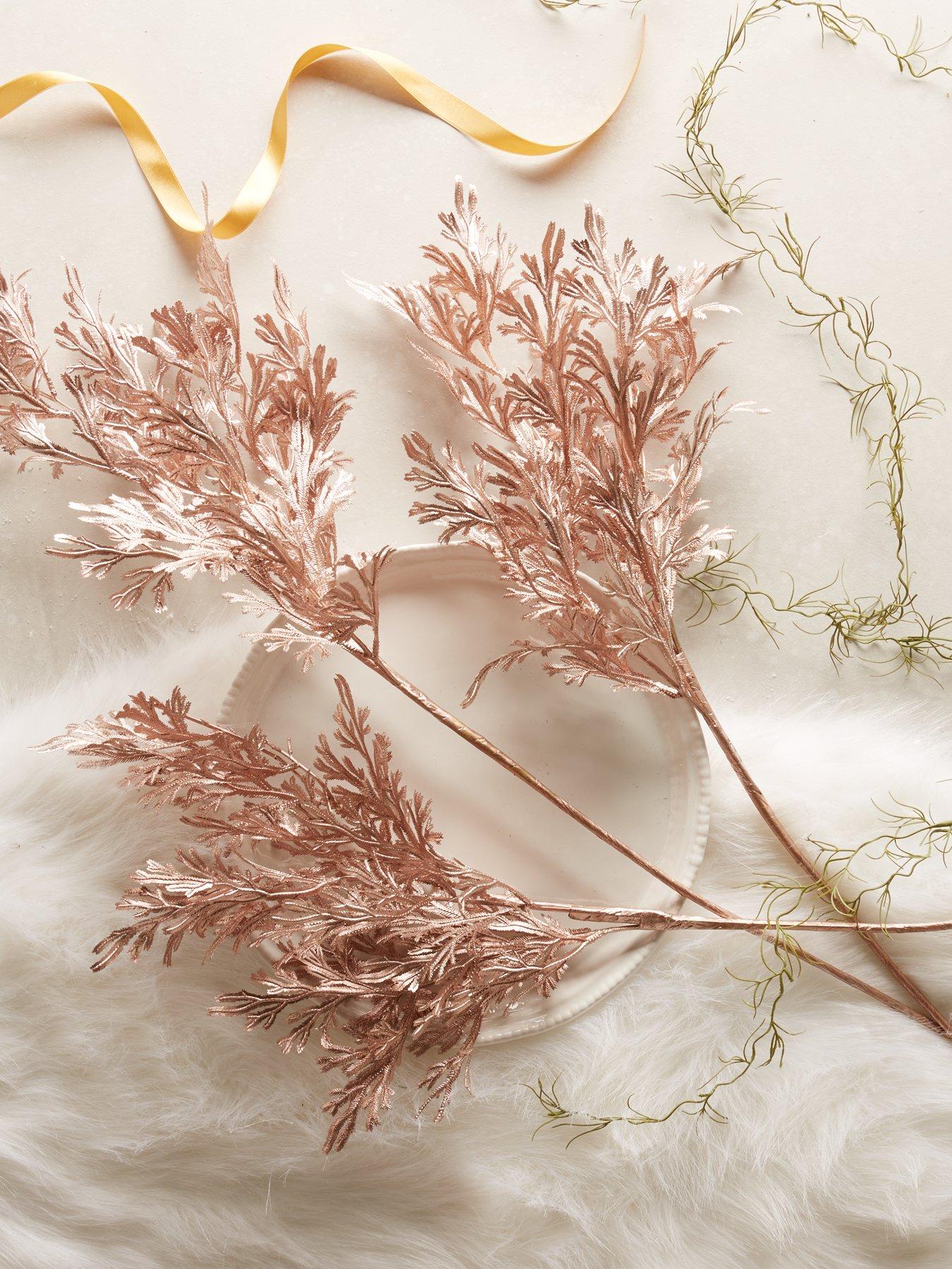 very-home-rose-gold-fern-set-of-3nbspchristmasnbsptree-picksback