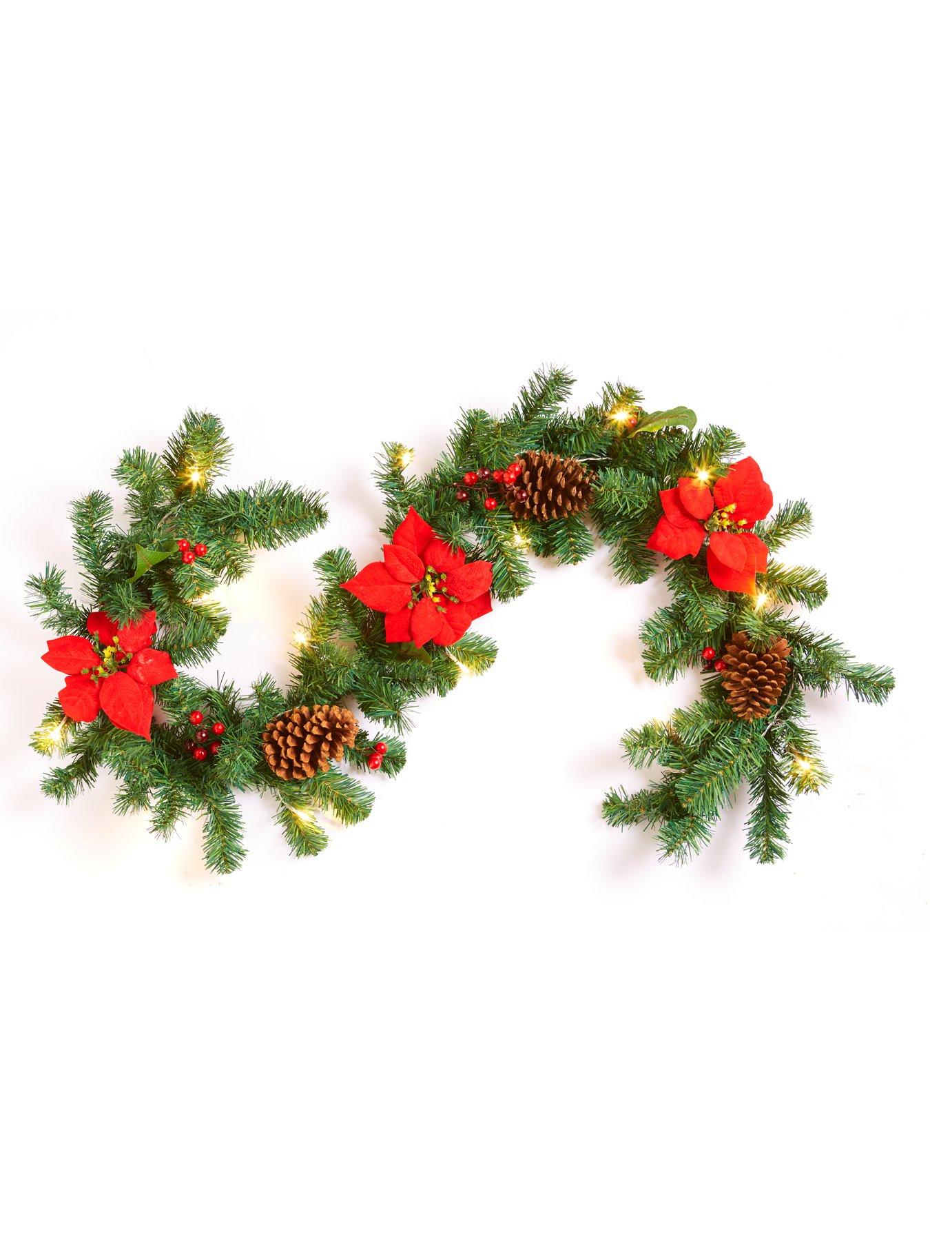 everyday-6ftnbsppoinsettia-pre-lit-christmasnbspgarland-redback