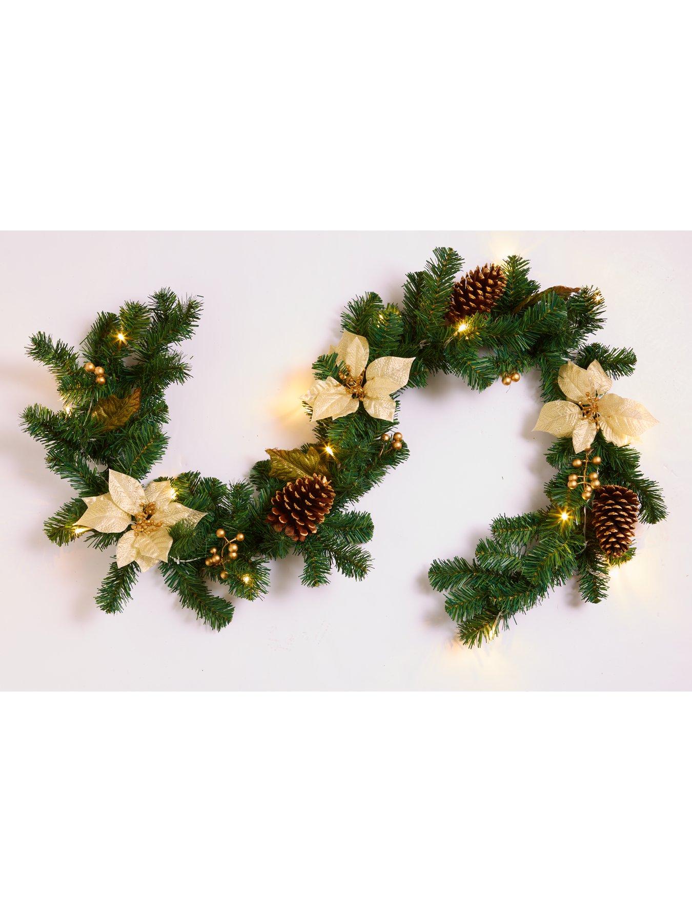 everyday-6ft-poinsettia-pre-lit-christmas-garland-goldback