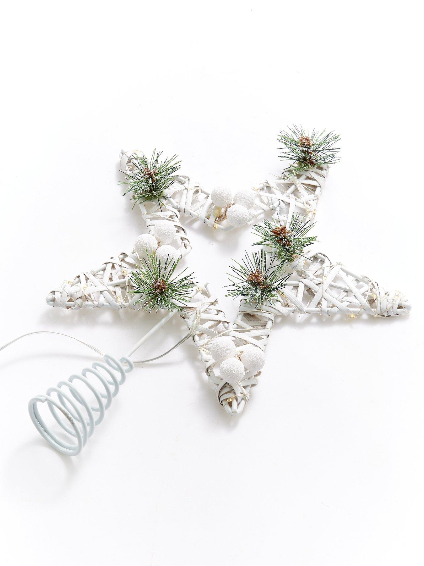 Image 2 of 4 of Very Home Pre Lit White Star Christmas Tree Topper