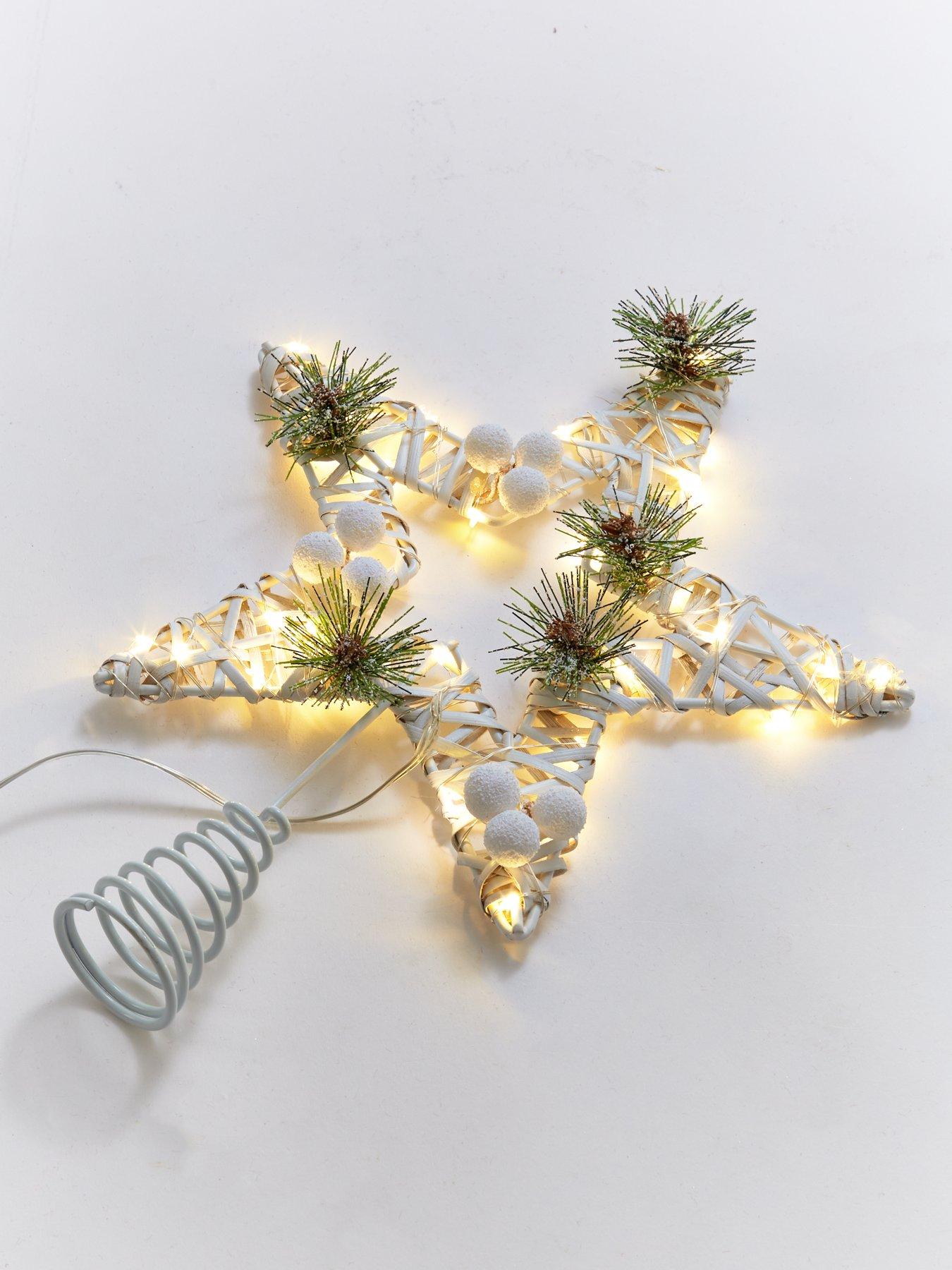 Image 4 of 4 of Very Home Pre Lit White Star Christmas Tree Topper