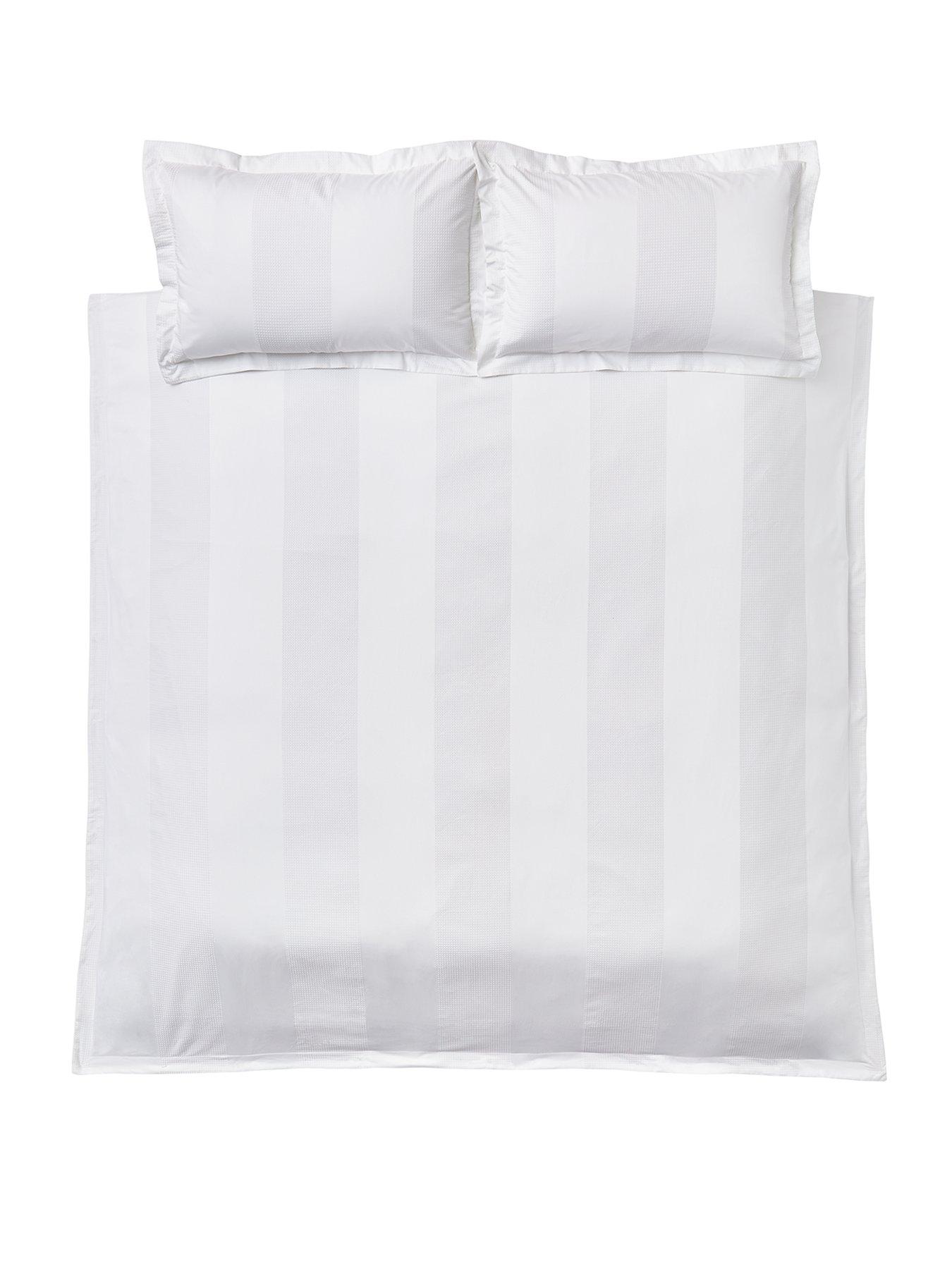 Image 2 of 5 of Very Home Waffle Stripe Duvet Cover Set - White
