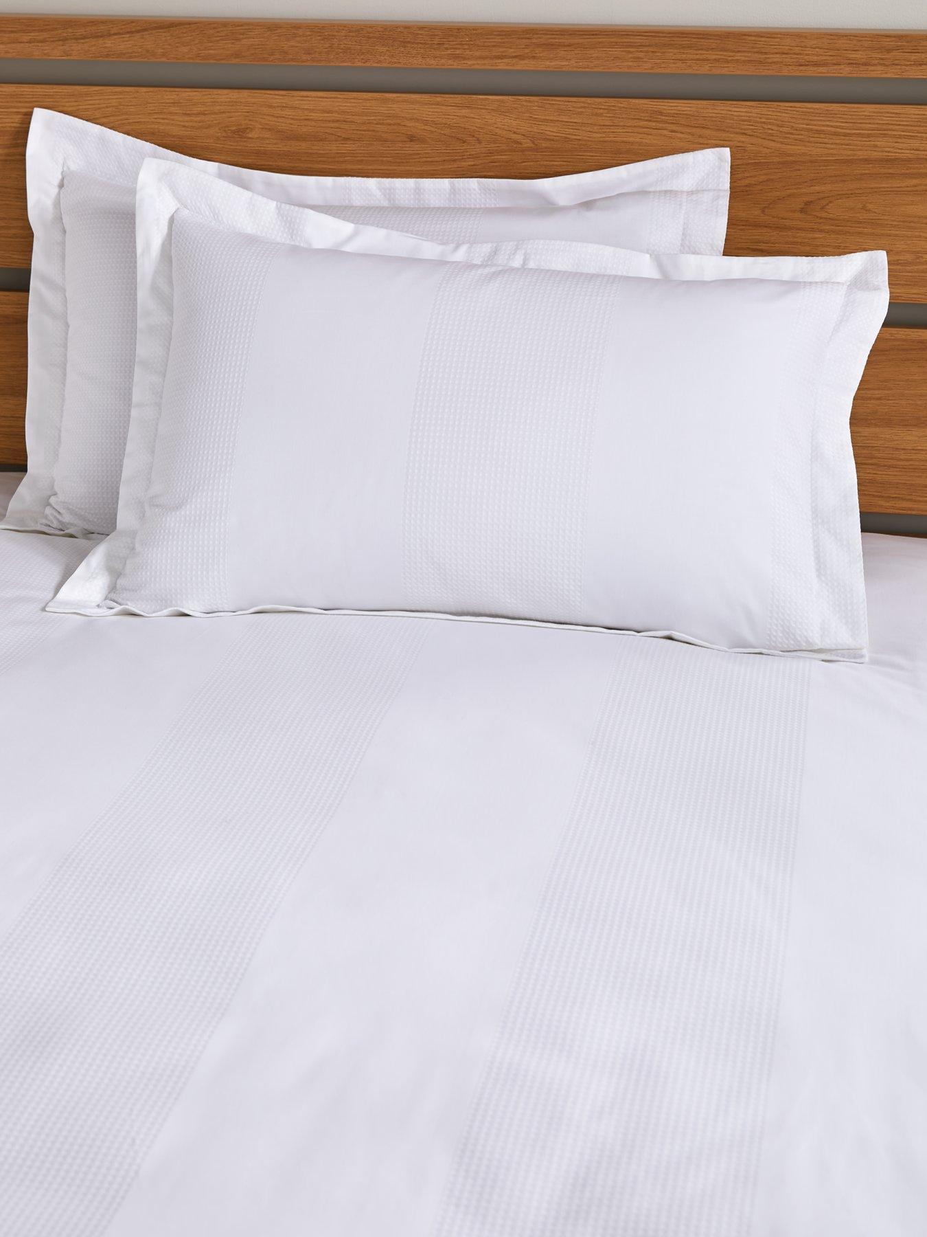 Image 5 of 5 of Very Home Waffle Stripe Duvet Cover Set - White