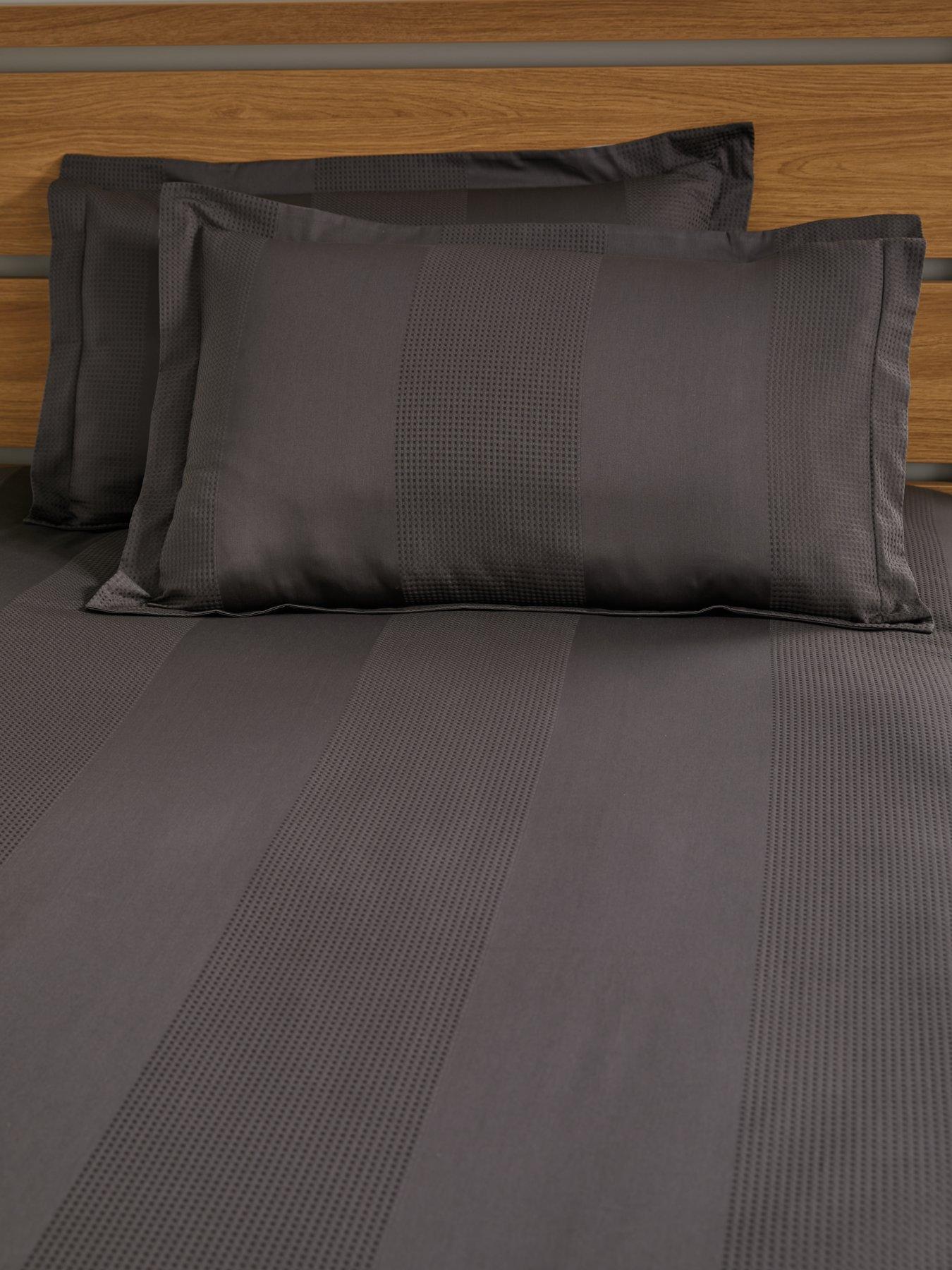 very-home-waffle-stripe-duvet-cover-set-charcoaldetail