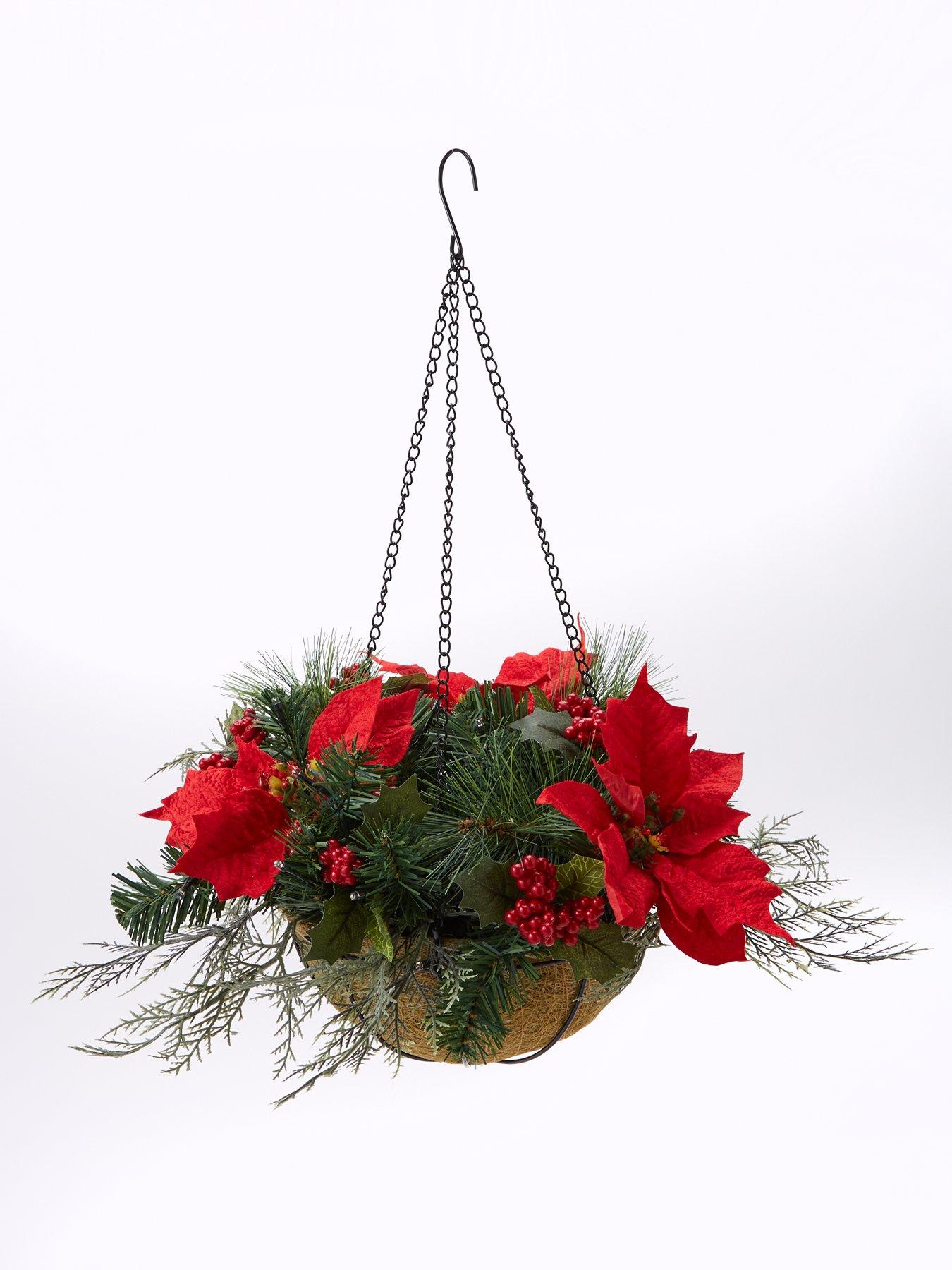 very-home-pre-lit-poinsettianbspchristmasnbsphanging-basket-redstillFront