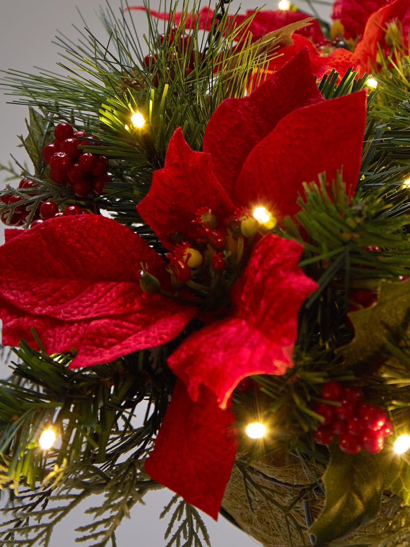 very-home-pre-lit-poinsettianbspchristmasnbsphanging-basket-redoutfit