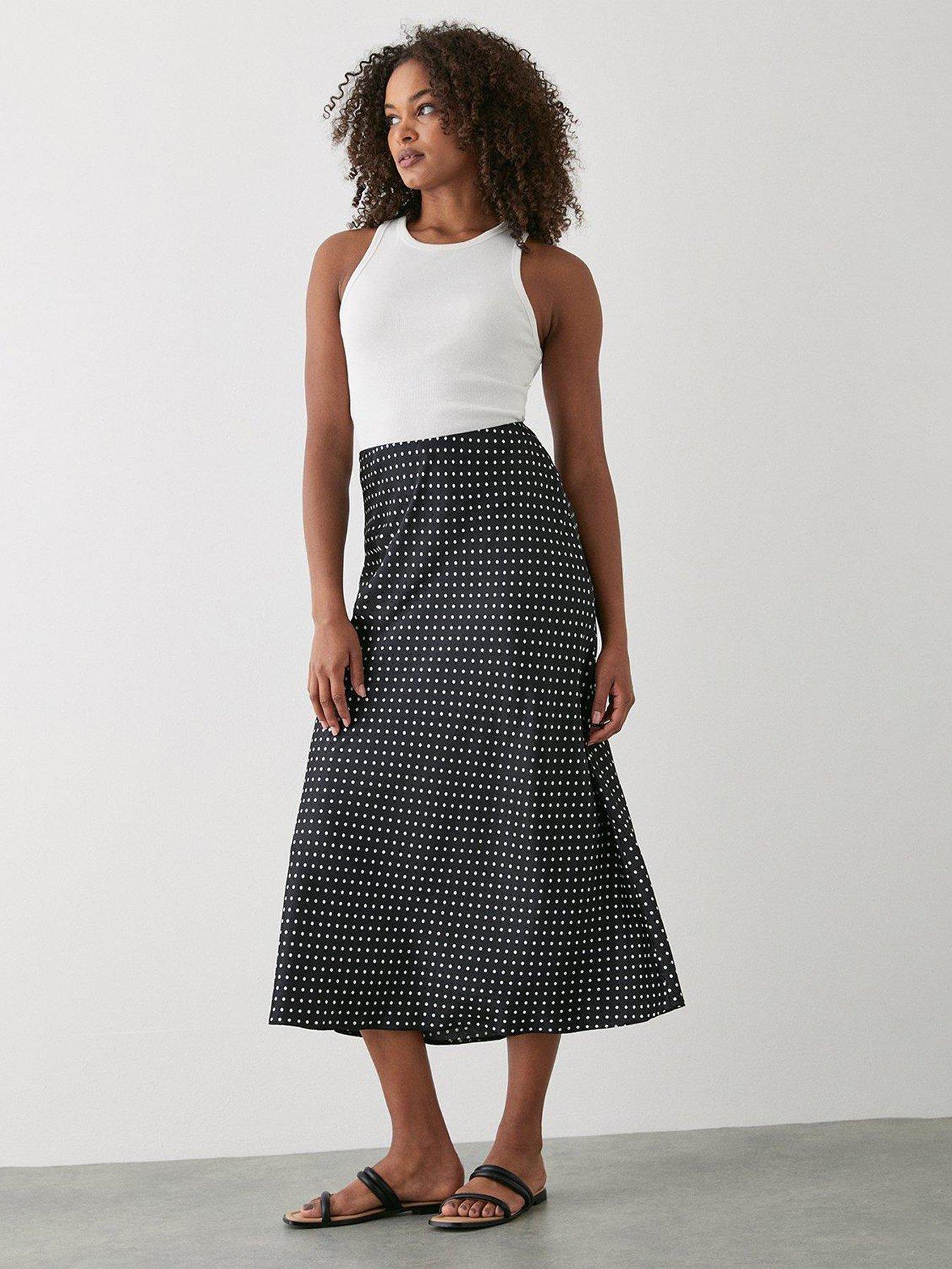 Green polka dot outlet skirt dorothy perkins