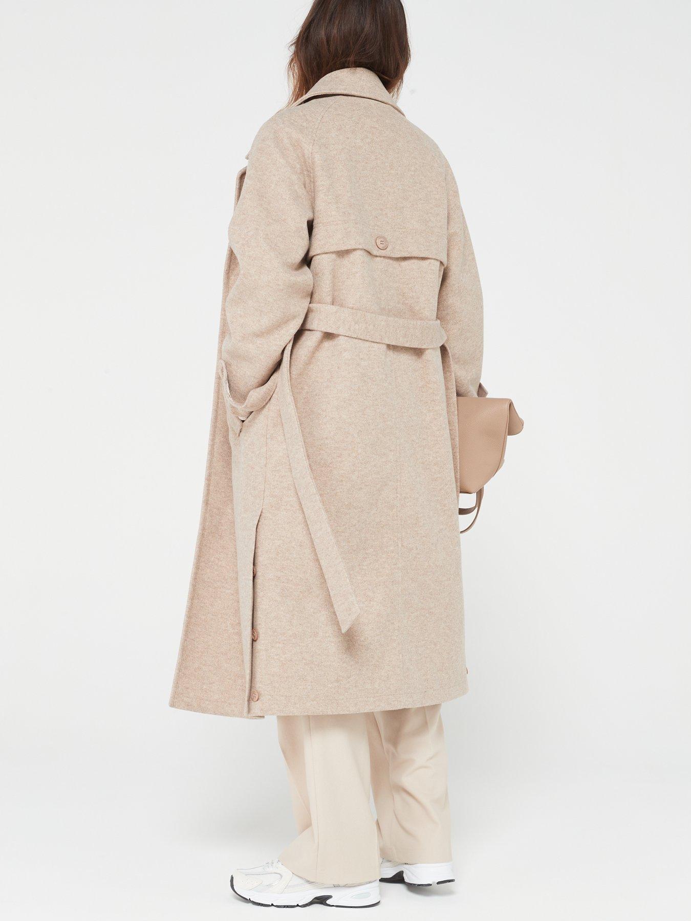 Faux wool hot sale trench coat