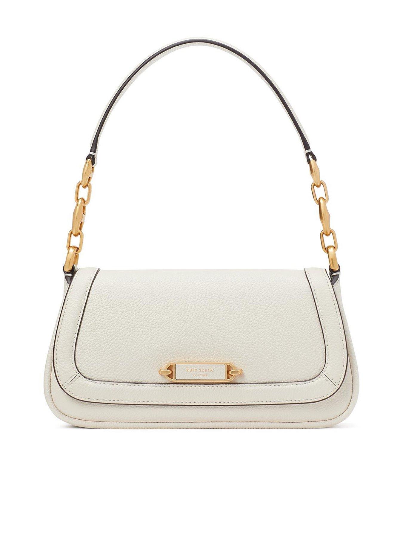 Kate Spade New York Gramercy Pebbled Leather Small Flap Shoulder Bag Halo  White One Size: Handbags