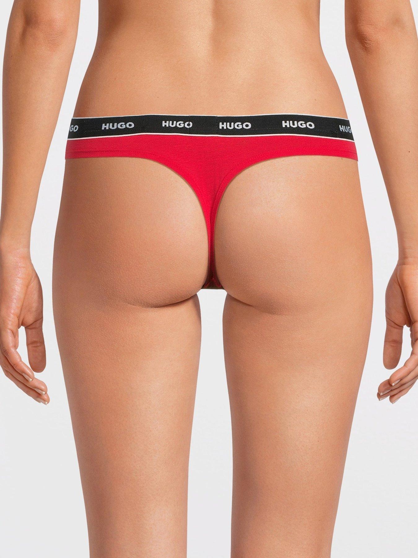 hugo-cotton-logo-thong-redstillFront