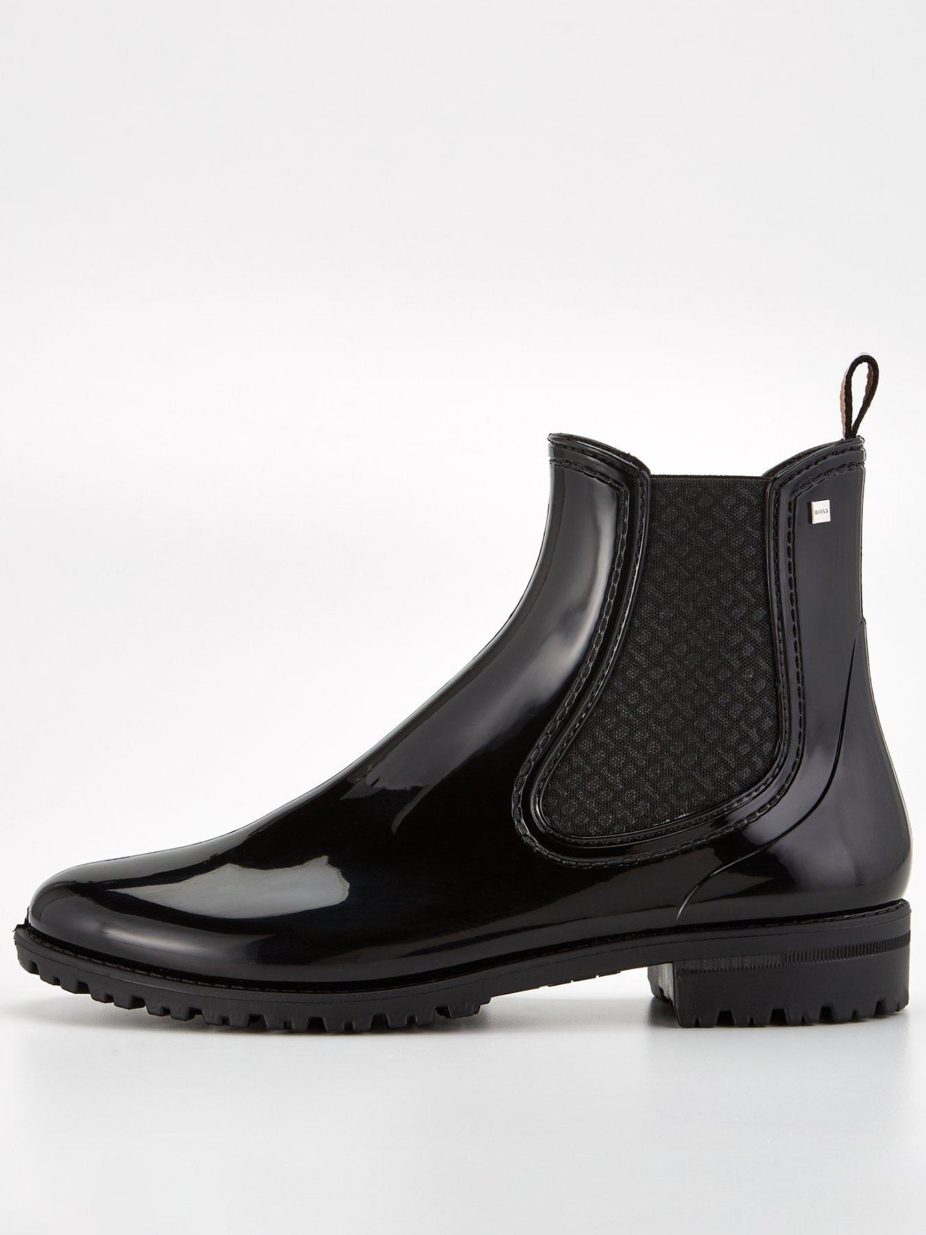 boss-martha-patent-rain-boot-black