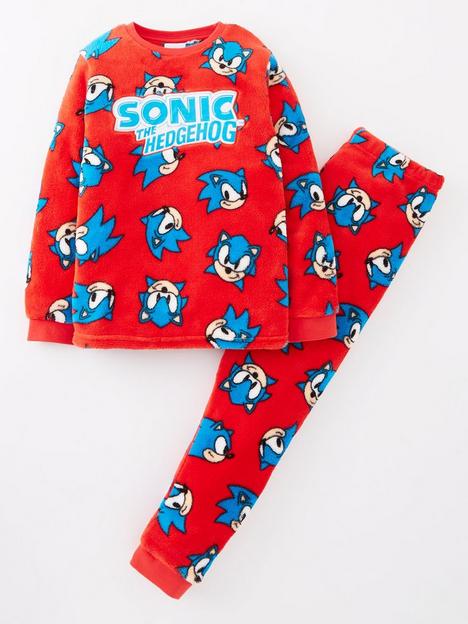 sonic-the-hedgehog-childrenrsquos-supersoft-fleece-pyjamas-red