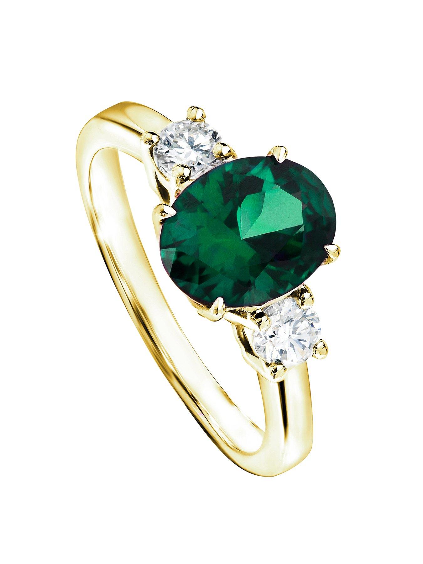 created-brilliance-ellison-9ct-yellow-gold-created-emerald-033ct-lab-grown-diamond-three-stone-ring