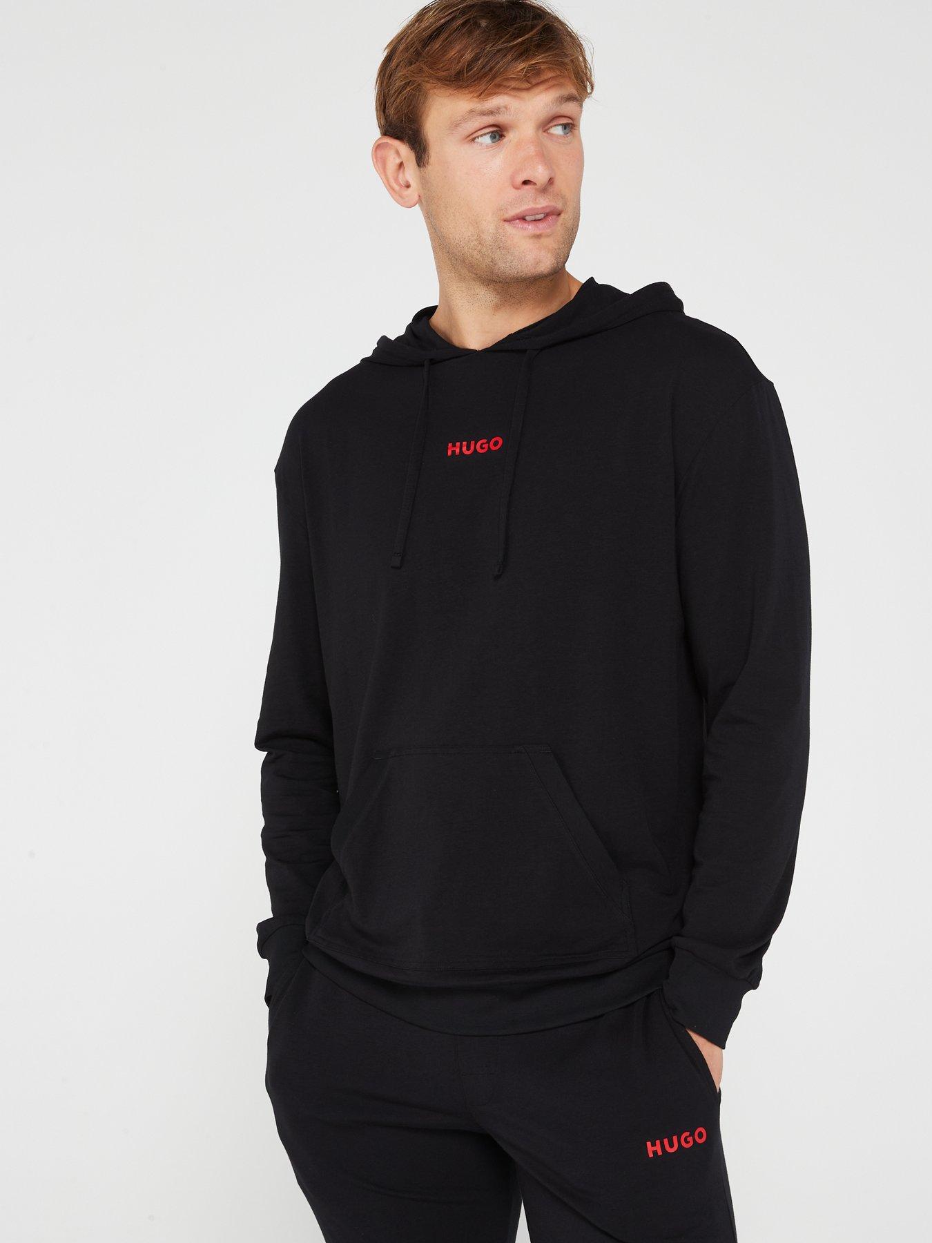 HUGO Bodywear Linked Lightweight Hoodie Black Very Ireland