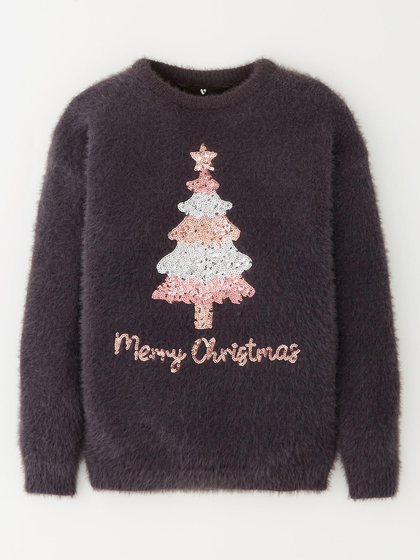 Girls sequin christmas on sale jumper