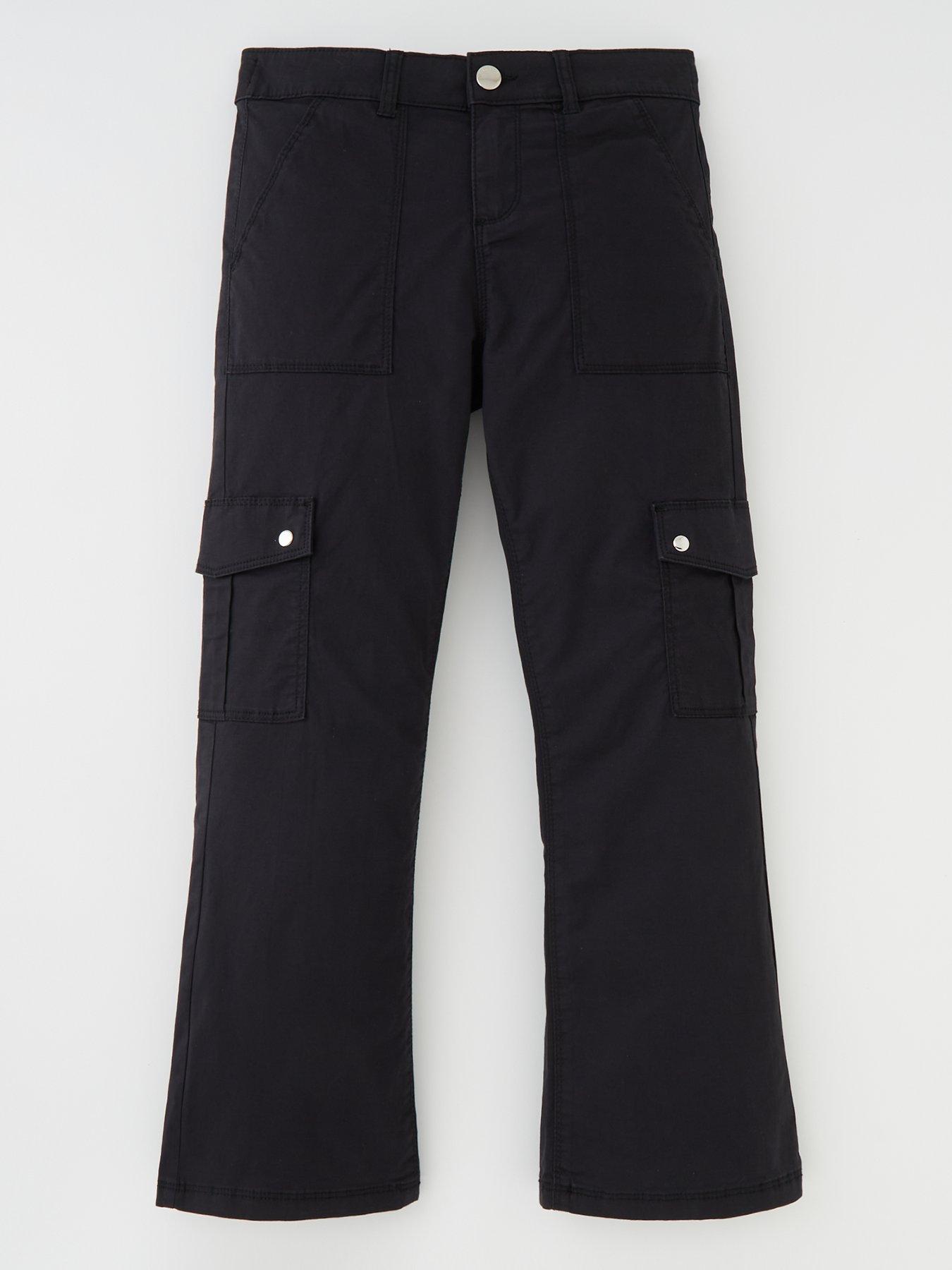 v-by-very-girls-cargo-flared-trousers-black